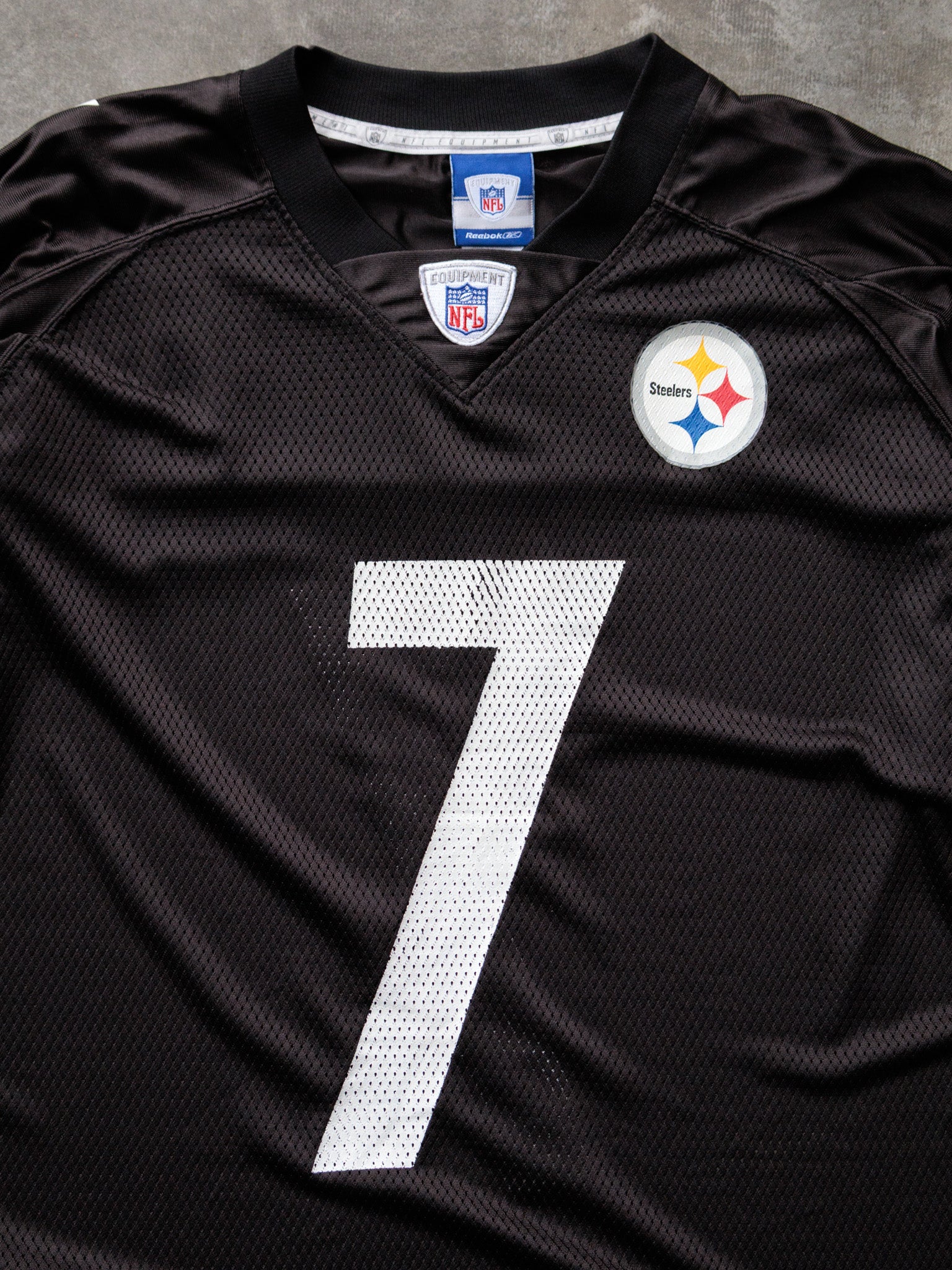 Vintage 00s Black Reebok Pittsburgh Steelers Roethlisberger Jersey (2XL)
