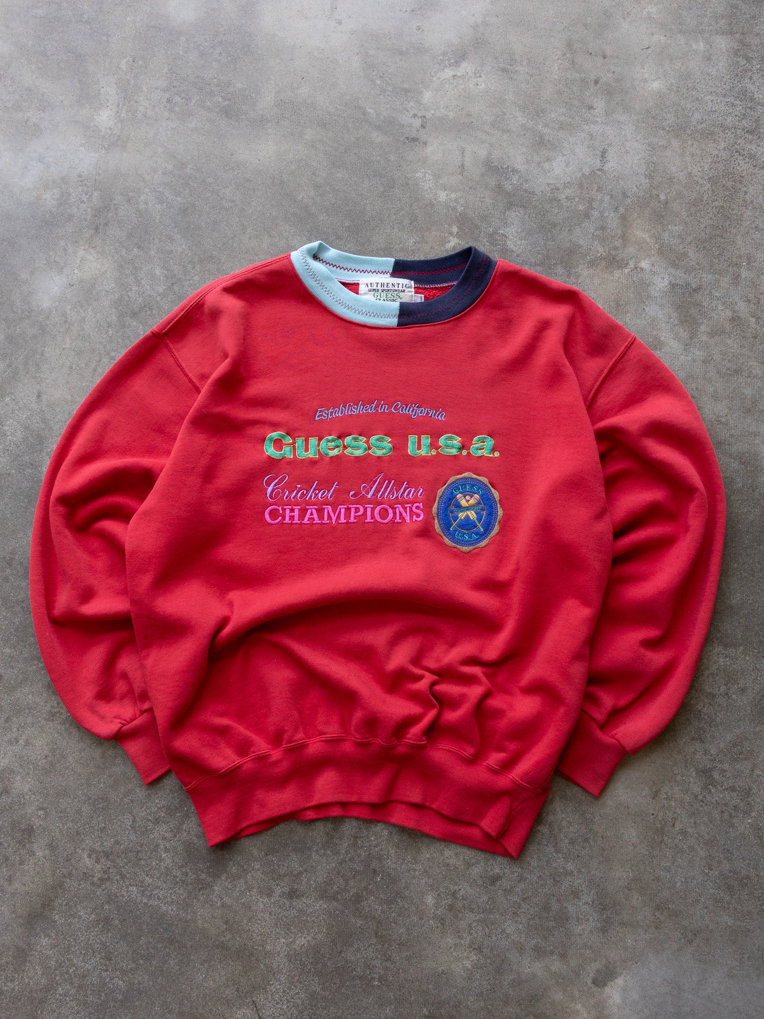 Vintage 90s Guess U.S.A. Cricket Allstar Champions Sweatshirt (S)