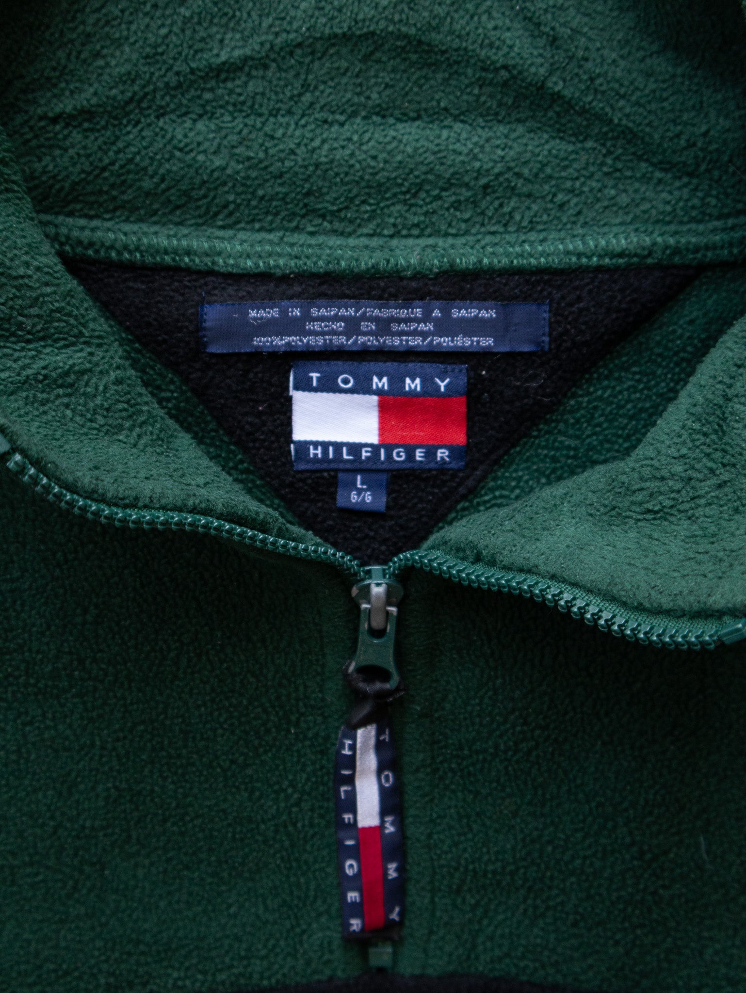 Vintage 00s Green Tommy Hilfiger Fleece (L)