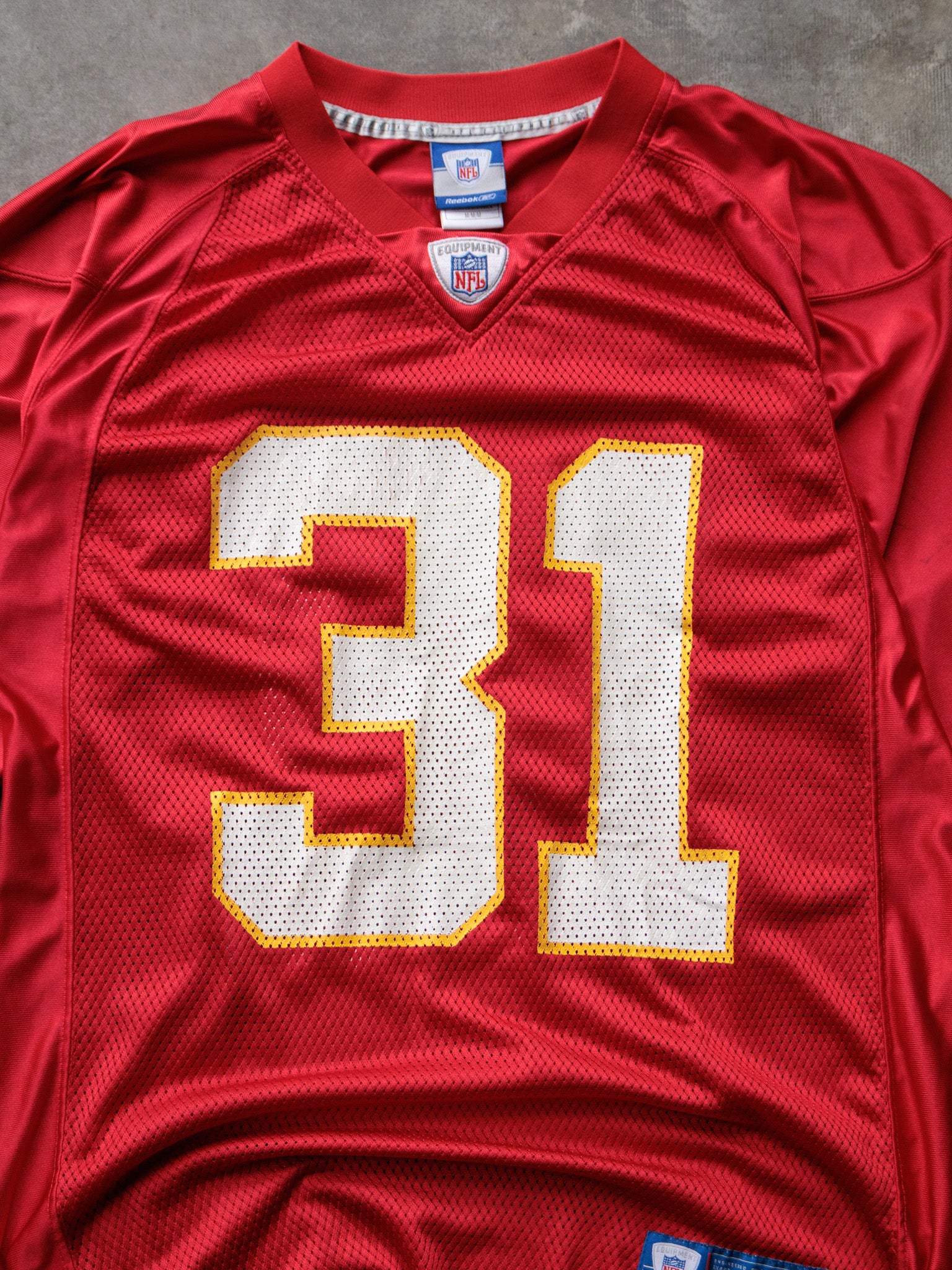 Vintage 00s Red Reebok Kansas City Chiefs Holmes Jersey (M)