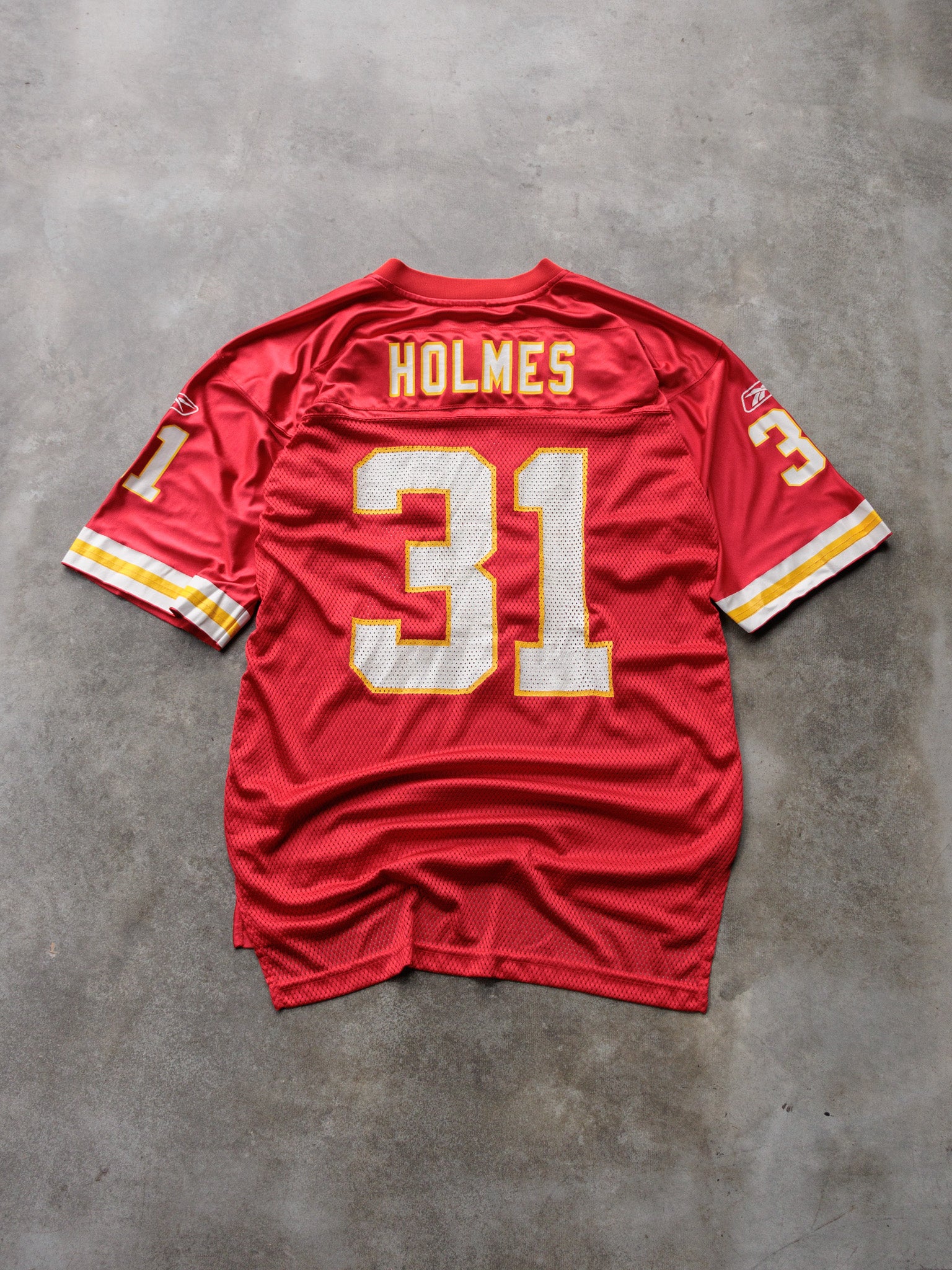 Vintage 00s Red Reebok Kansas City Chiefs Holmes Jersey (M)
