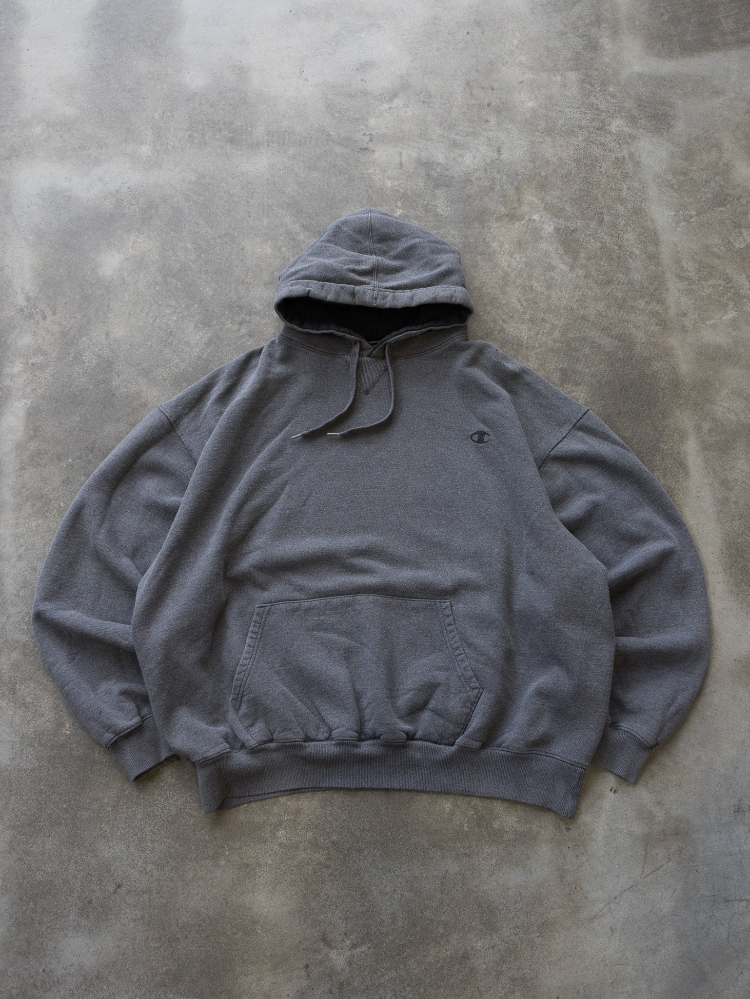 Vintage Grey Champion Hoodie (2XL)