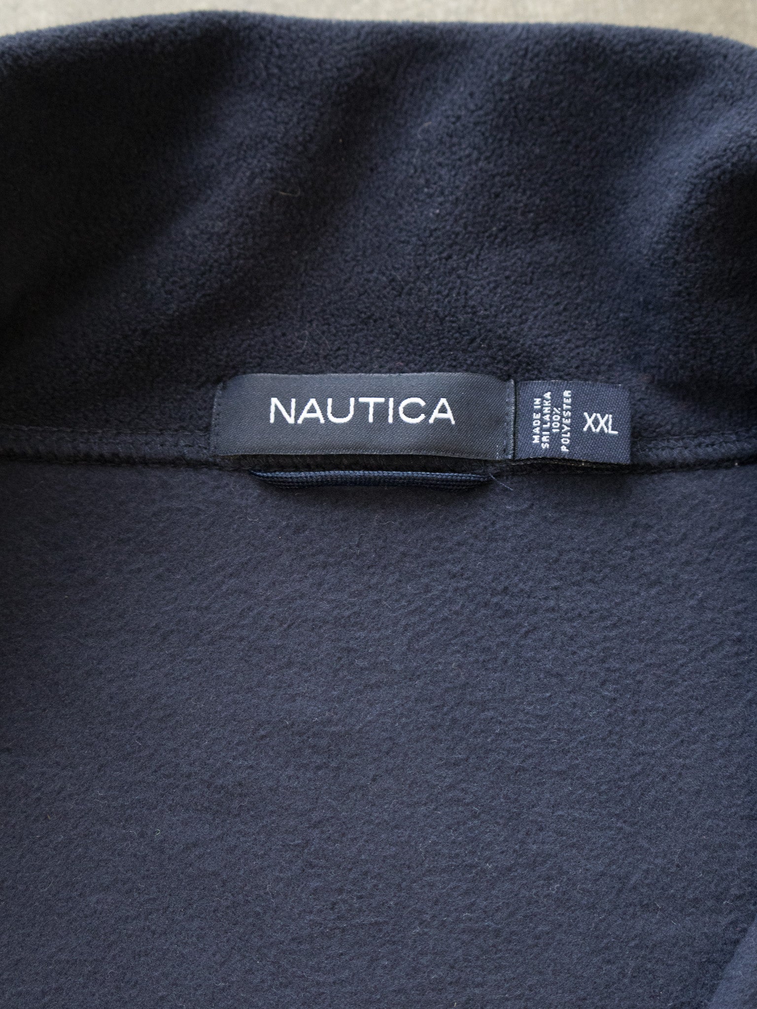 Vintage Navy Nautica Quarter Zip Fleece (2XL)
