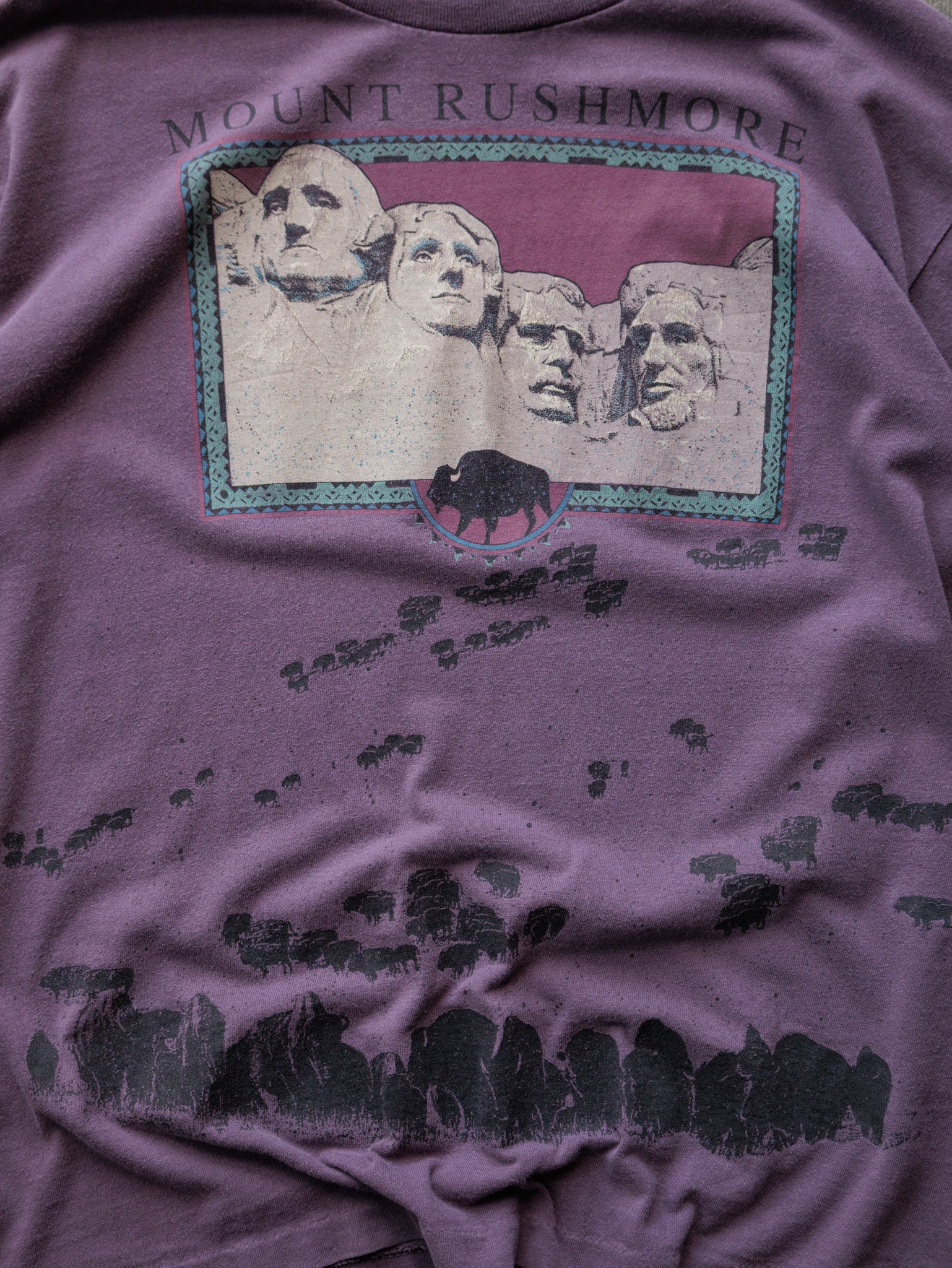 Vintage 90s Purple Mount Rushmore Tee (L)