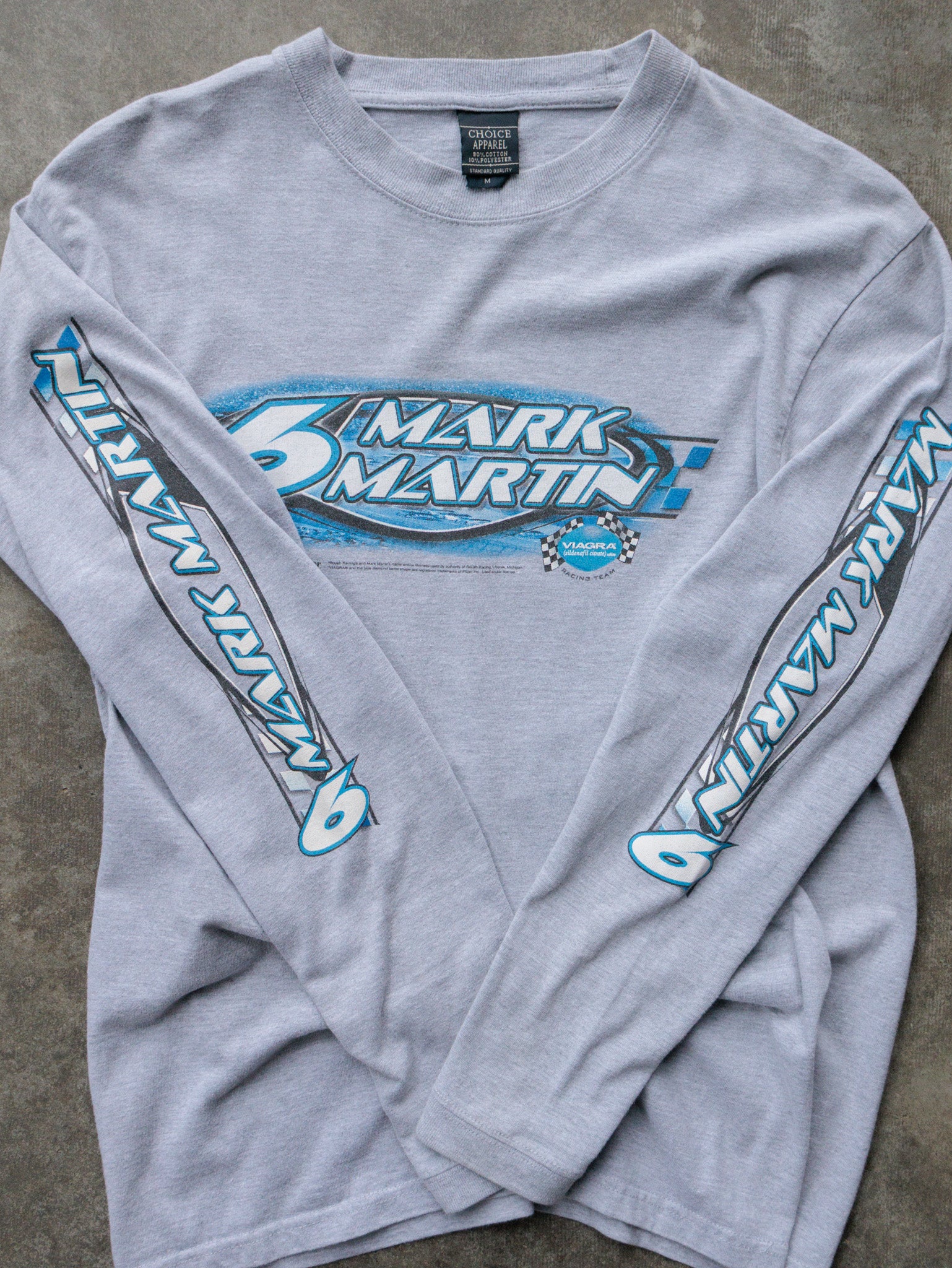 Vintage Grey NASCAR Mark Martin Long Sleeve (M)