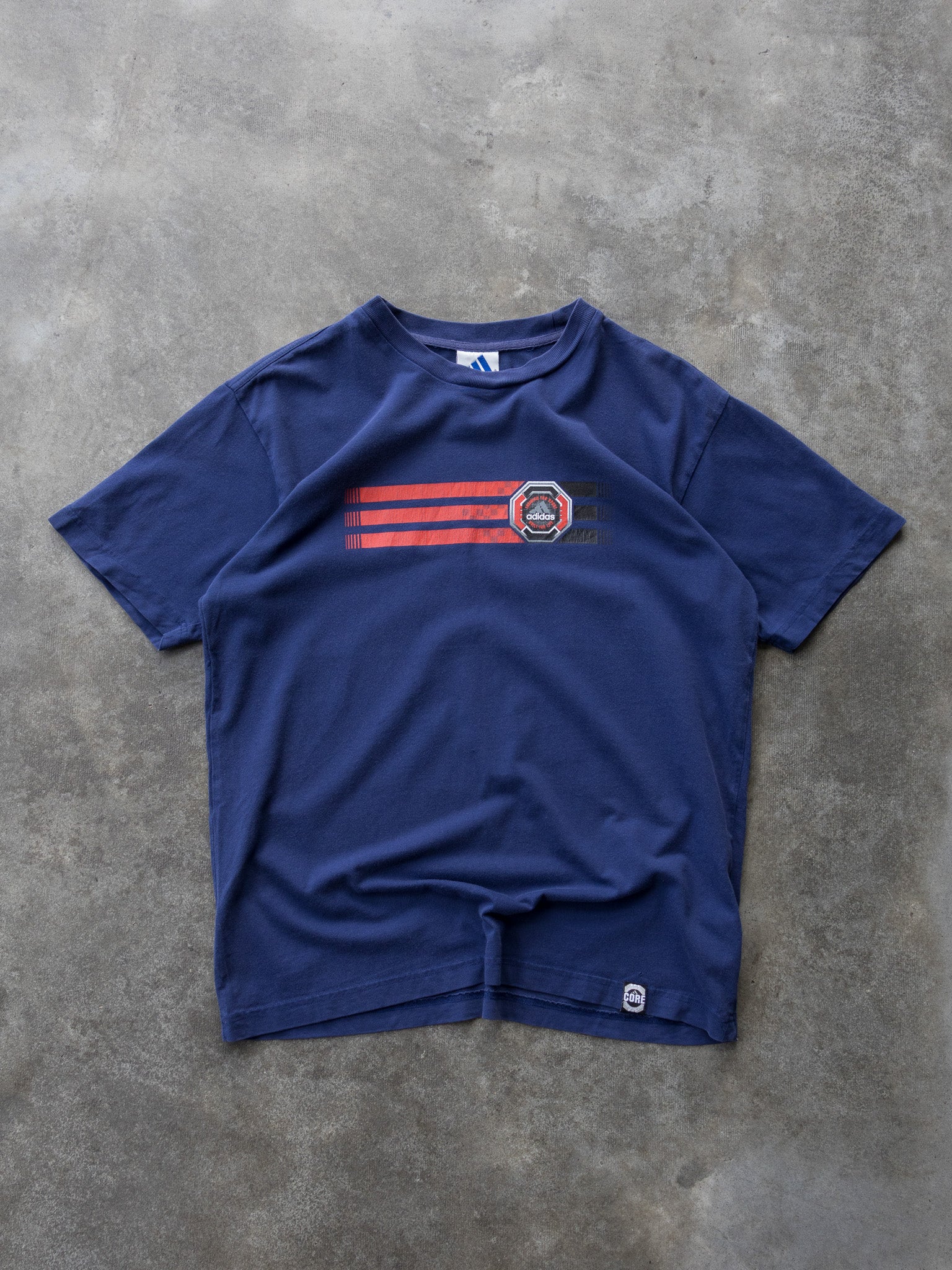 Vintage 00s Navy Adidas Graphic Tee (L)