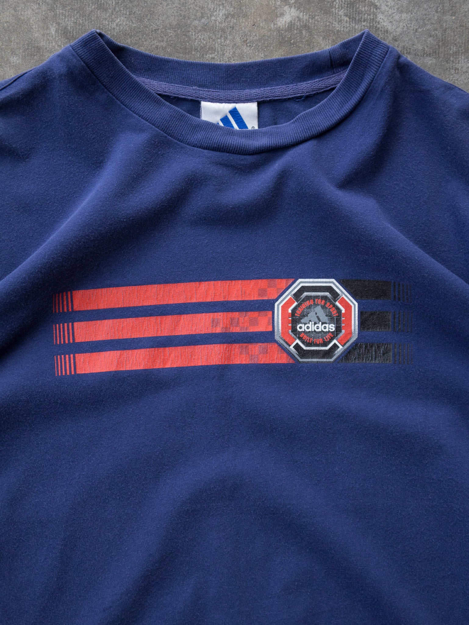 Vintage 00s Navy Adidas Graphic Tee (L)
