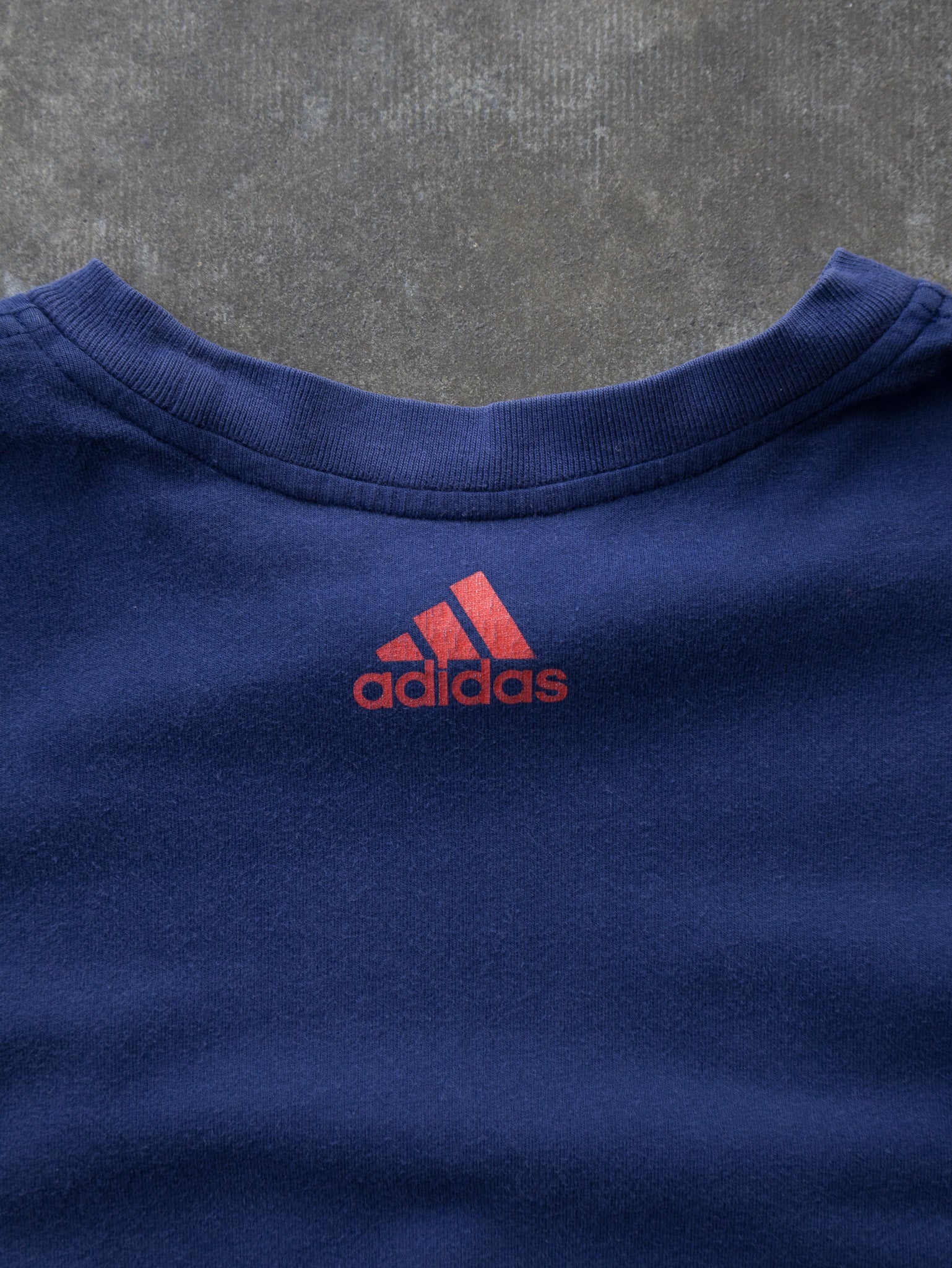 Vintage 00s Navy Adidas Graphic Tee (L)