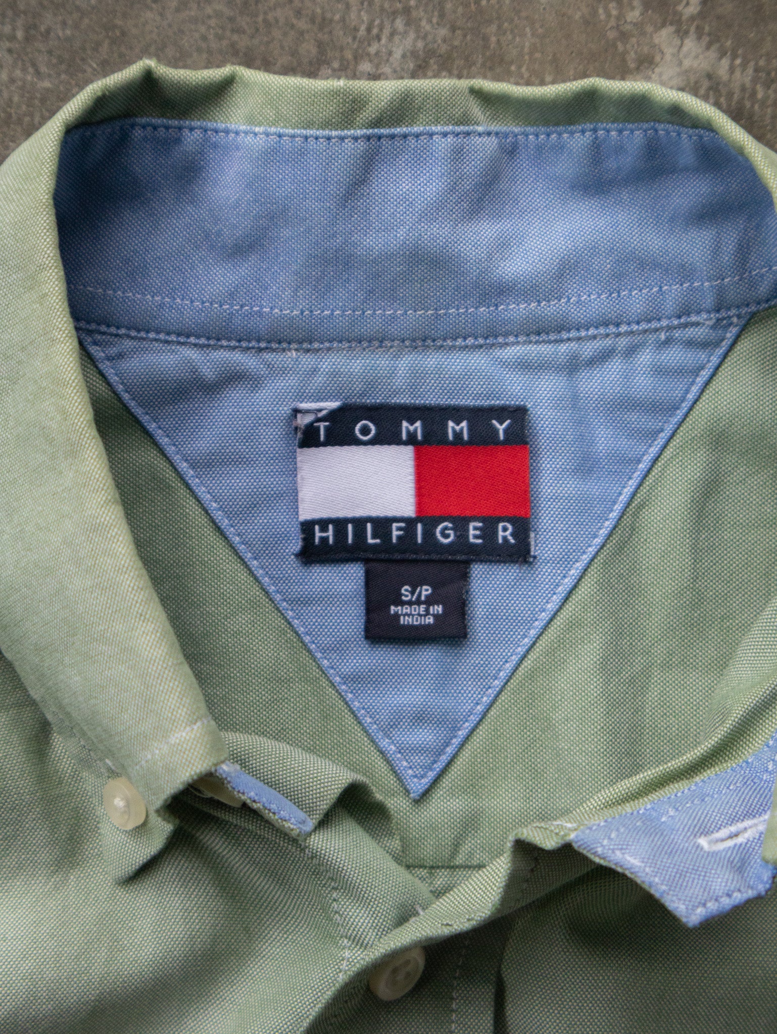 Vintage 00s Green Tommy Hilfiger Short Sleeve Shirt (S)