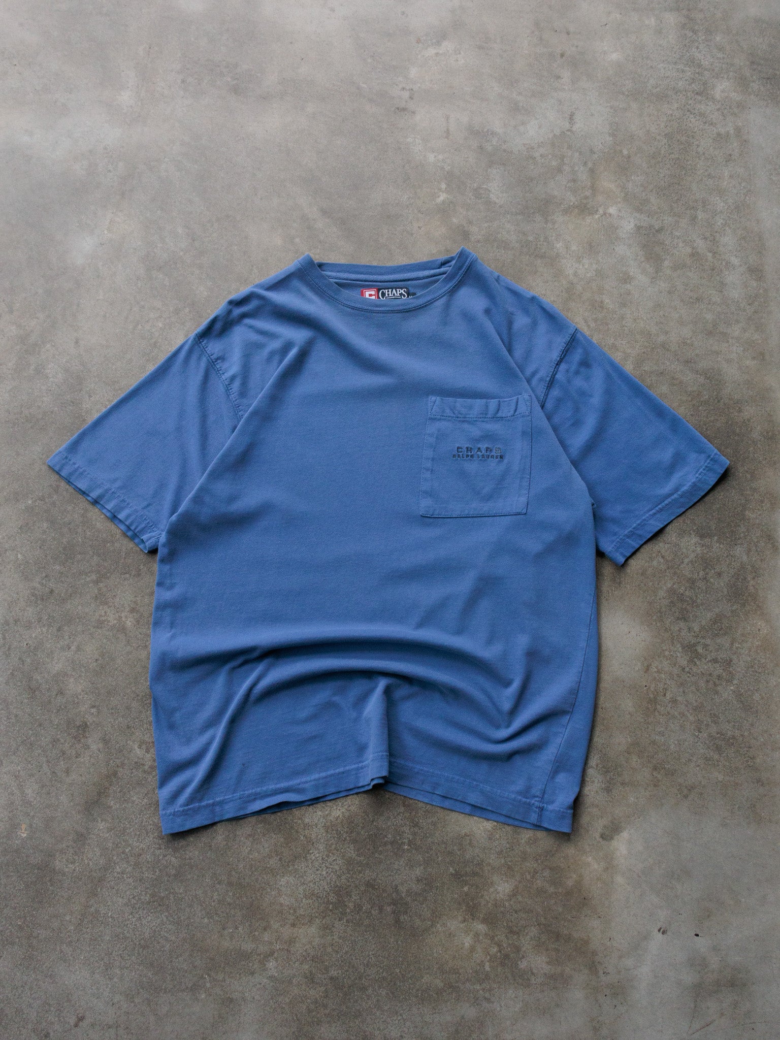 Vintage Blue Chaps Ralph Lauren Pocket Tee (M)