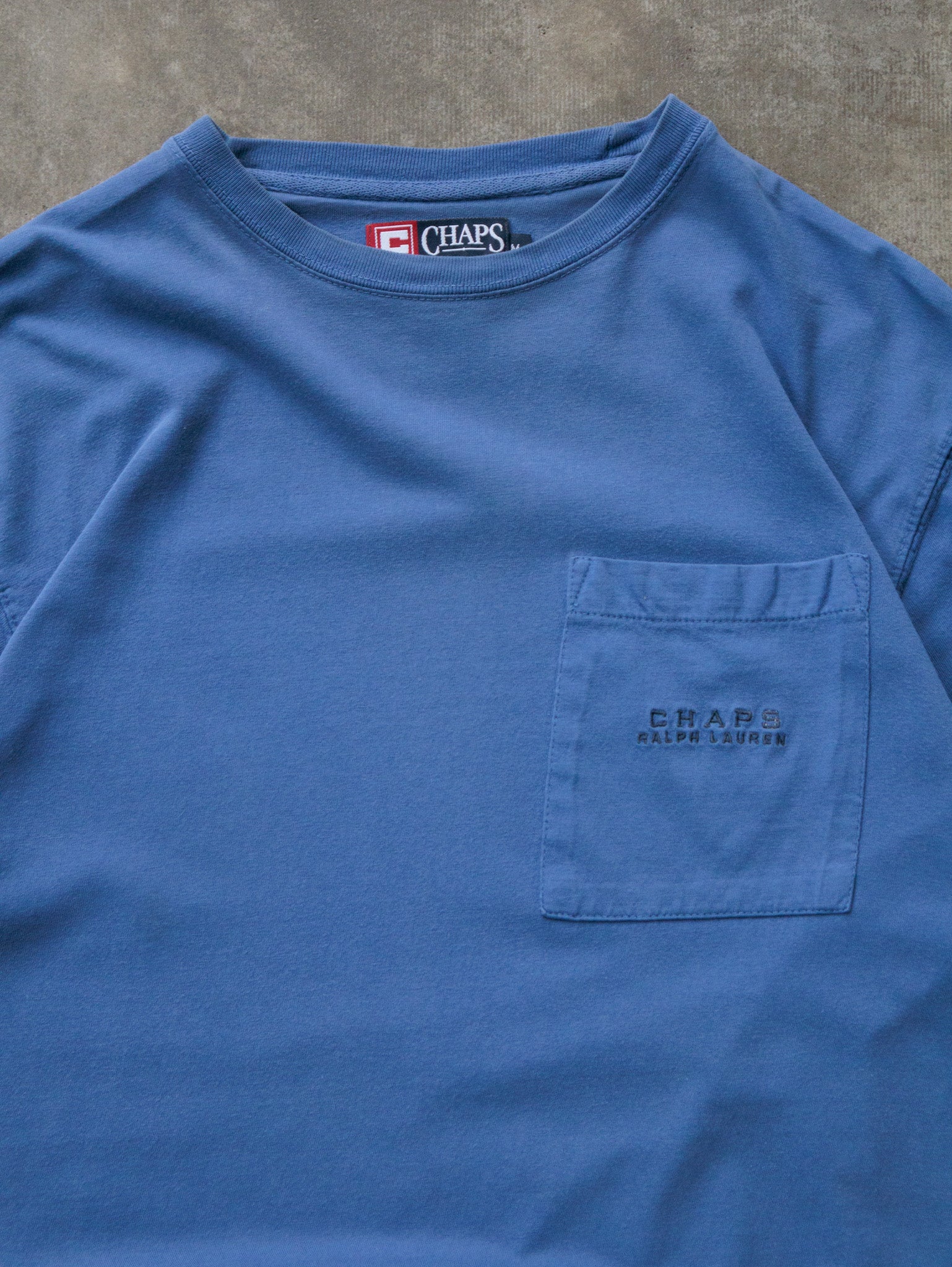 Vintage Blue Chaps Ralph Lauren Pocket Tee (M)