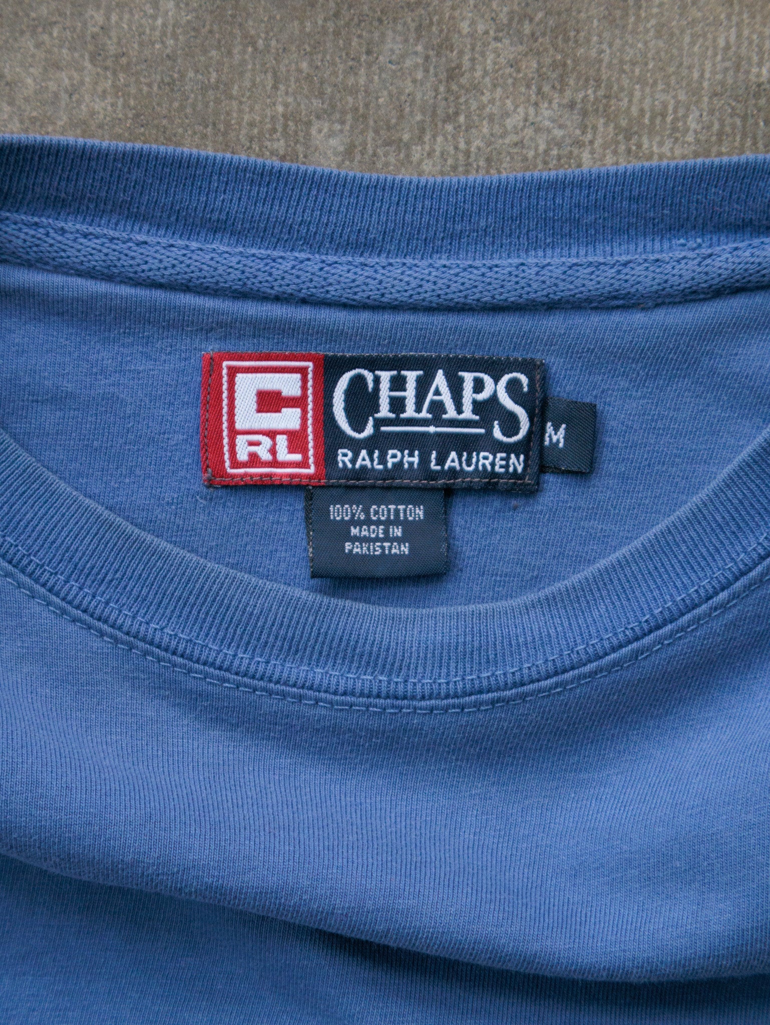 Vintage Blue Chaps Ralph Lauren Pocket Tee (M)
