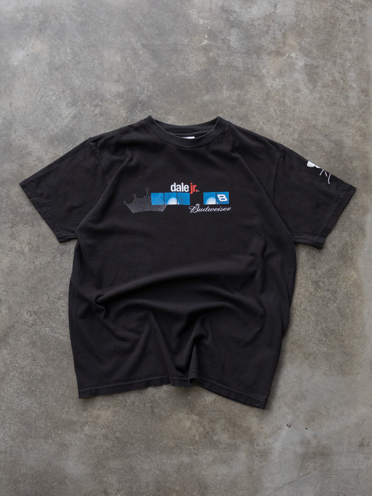Vintage 00s Black Dale Jr. Budweiser NASCAR Tee (L)