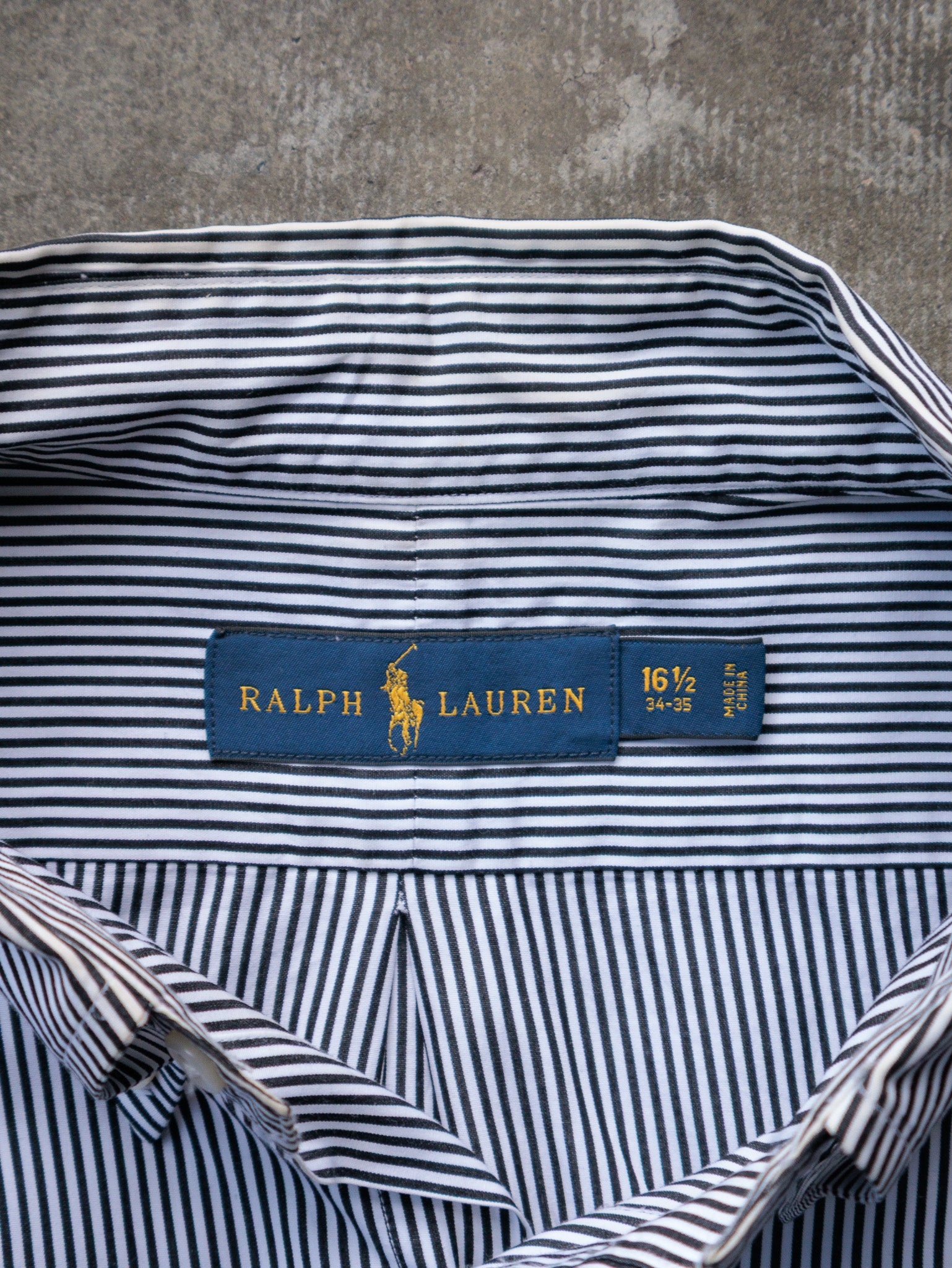 Vintage 00s Navy Striped Ralph Lauren Shirt (L)