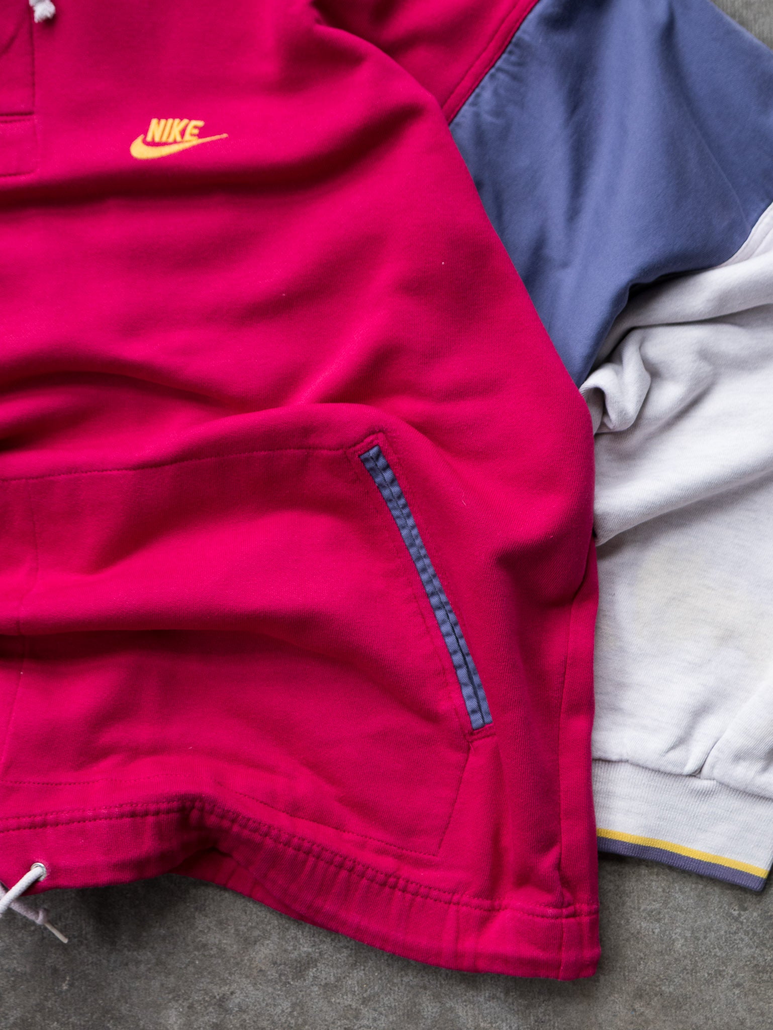 Vintage 90s Red & Blue Nike Hoodie (L)