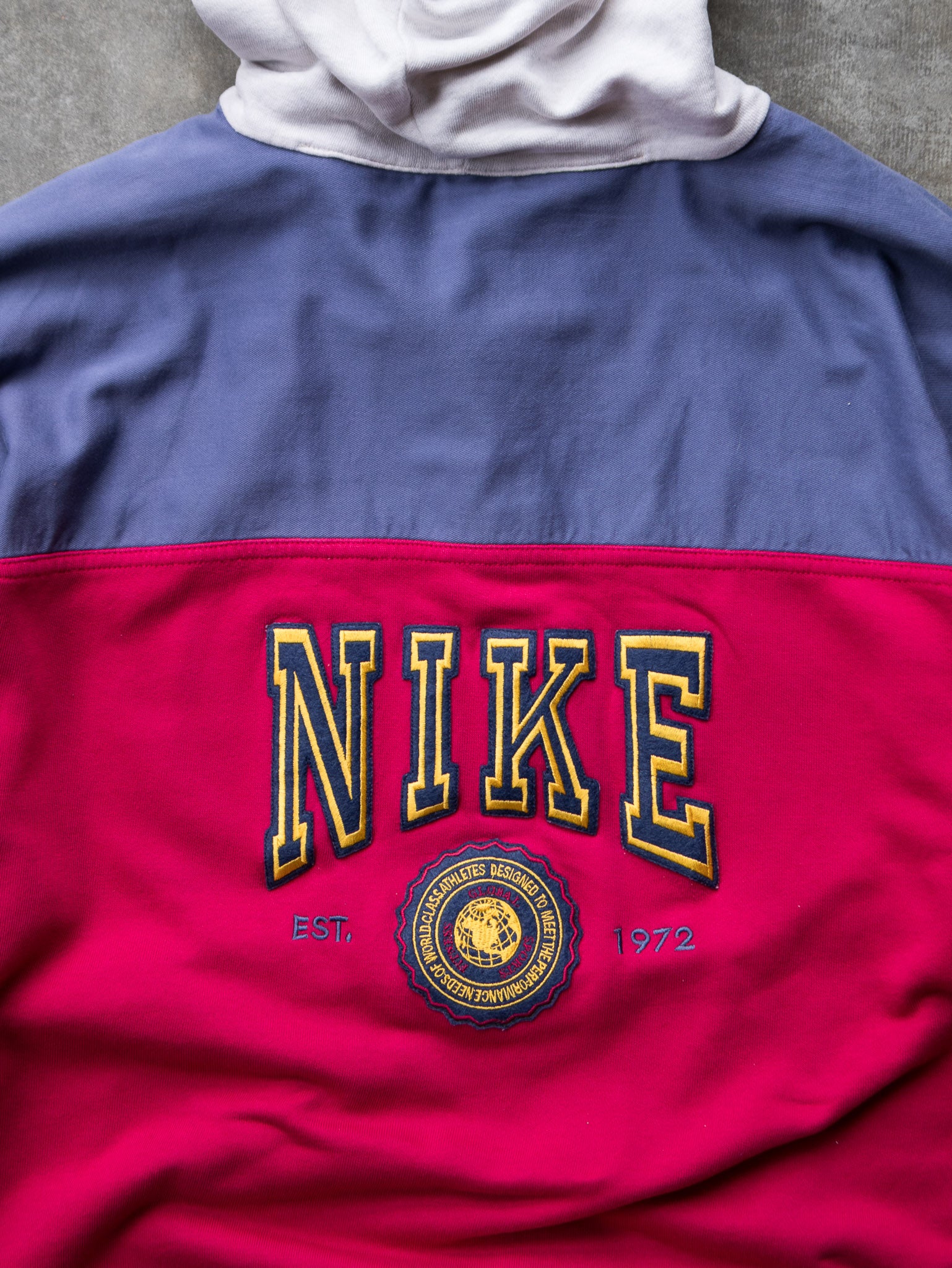 Vintage 90s Red & Blue Nike Hoodie (L)