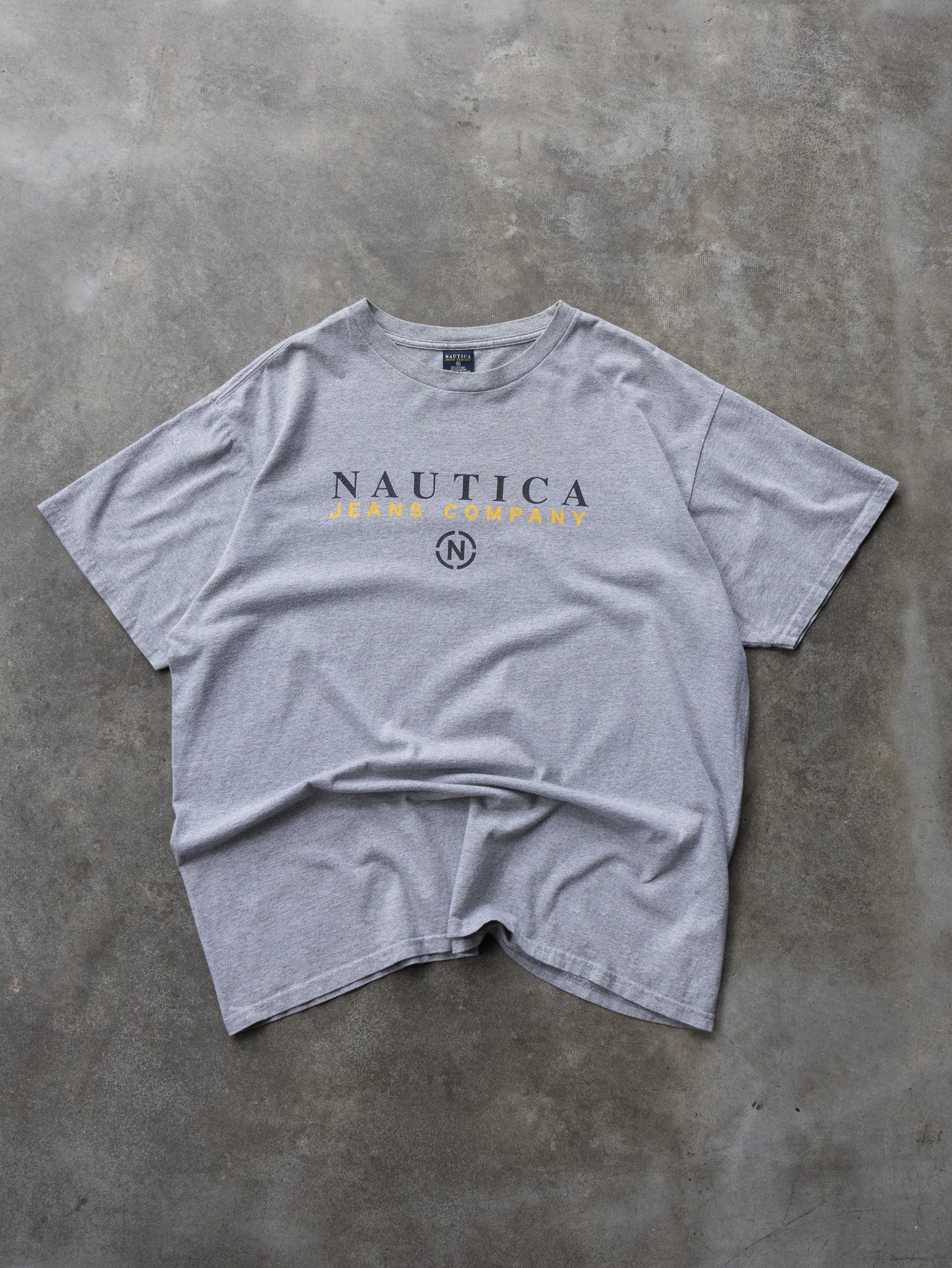 Vintage 00s Grey Nautica Jeans Tee (XL)