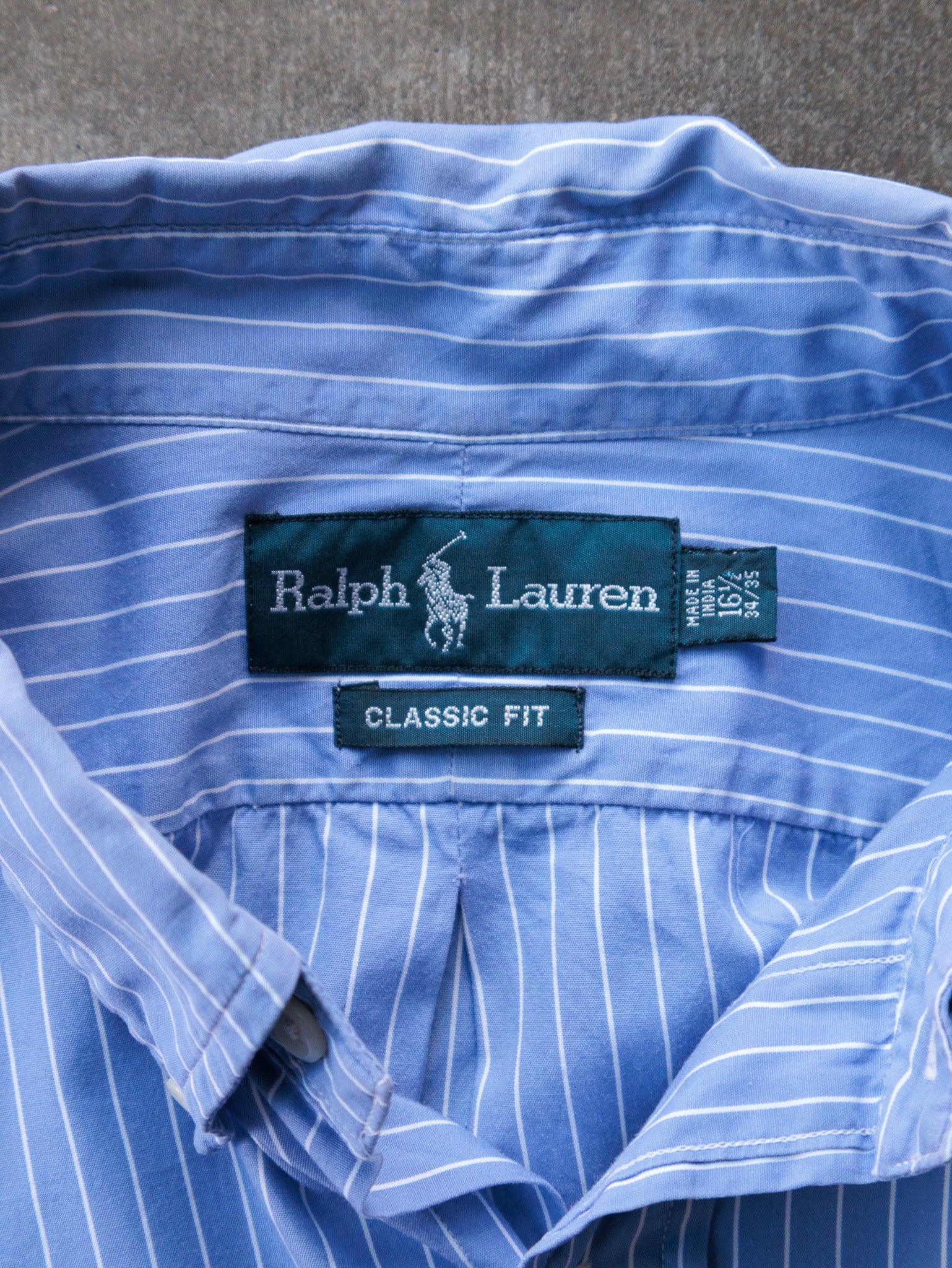 Vintage 00s Blue Ralph Lauren Striped Shirt (L)