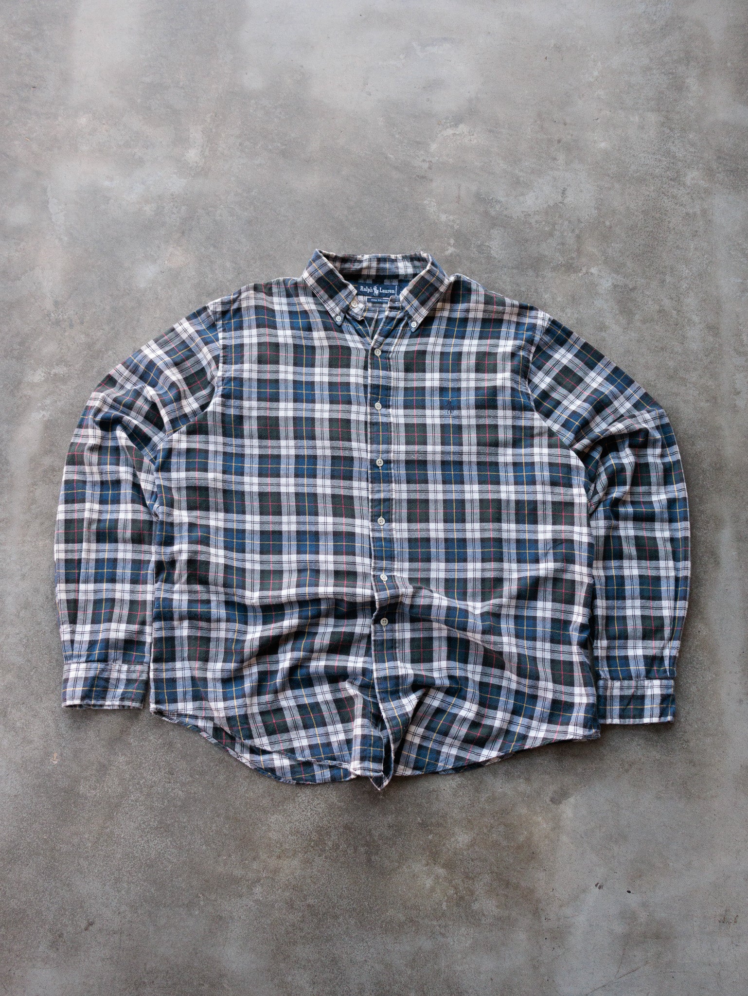 Vintage 00s Blue Ralph Lauren Flannel Shirt (XL)