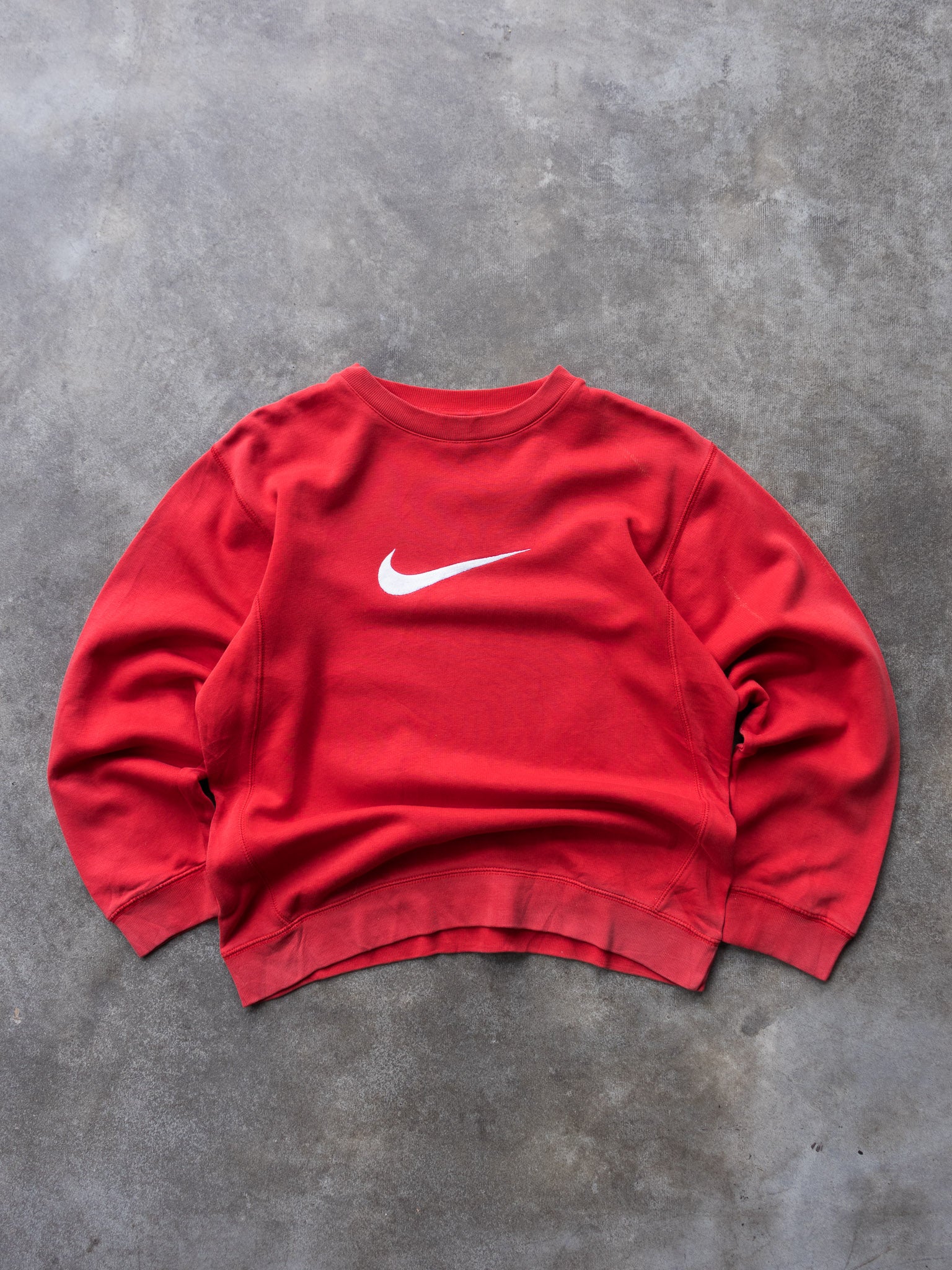 Vintage 00s Red Nike Swoosh Sweatshirt (12-13Y)