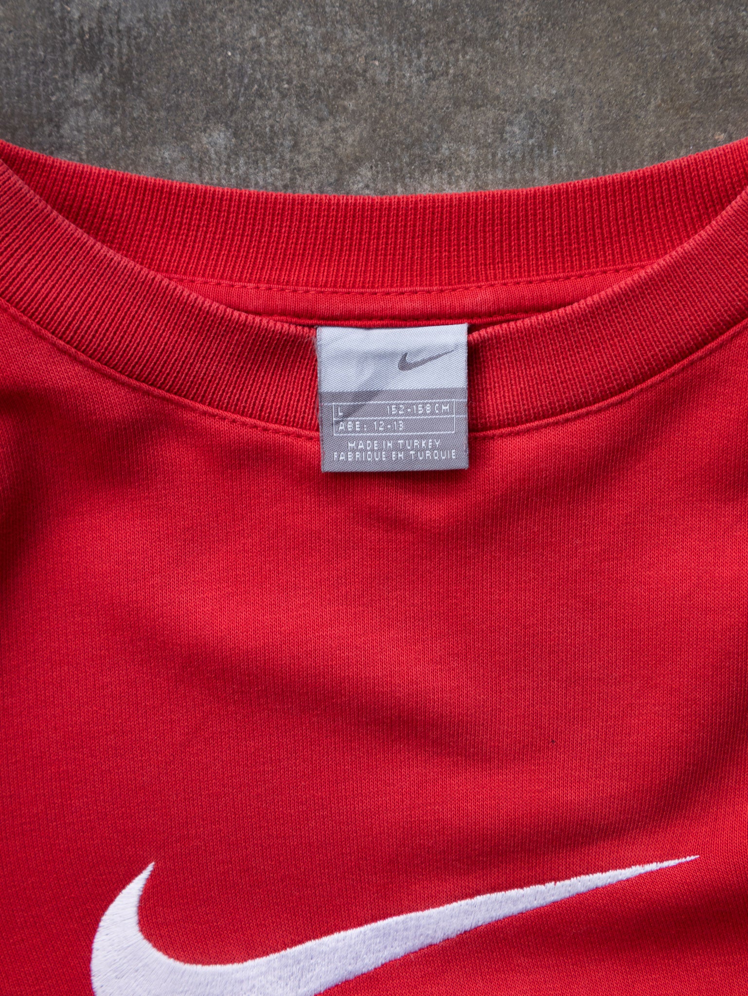 Vintage 00s Red Nike Swoosh Sweatshirt (12-13Y)