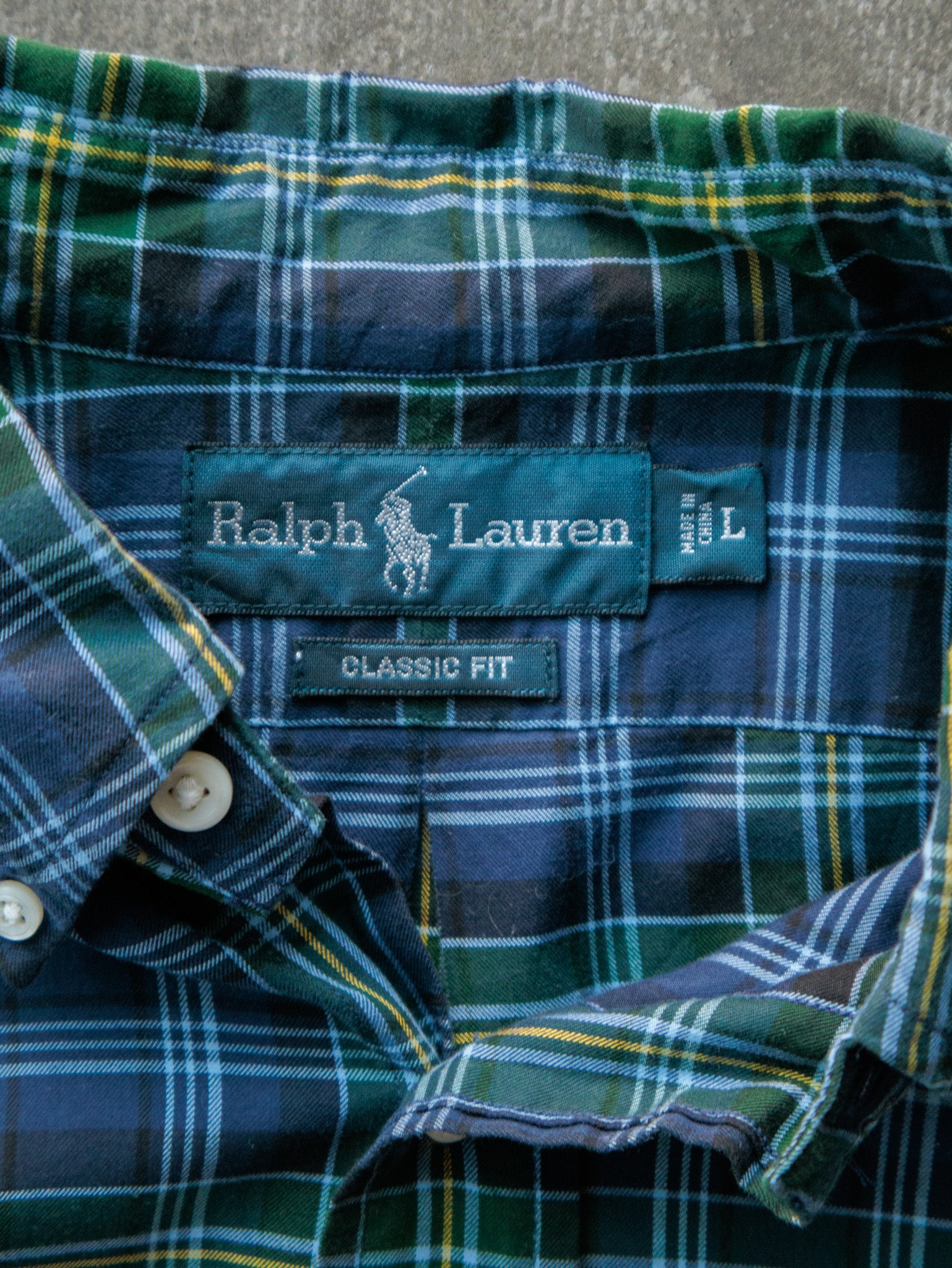 Vintage 00s Green Plaid Ralph Lauren Shirt (L)