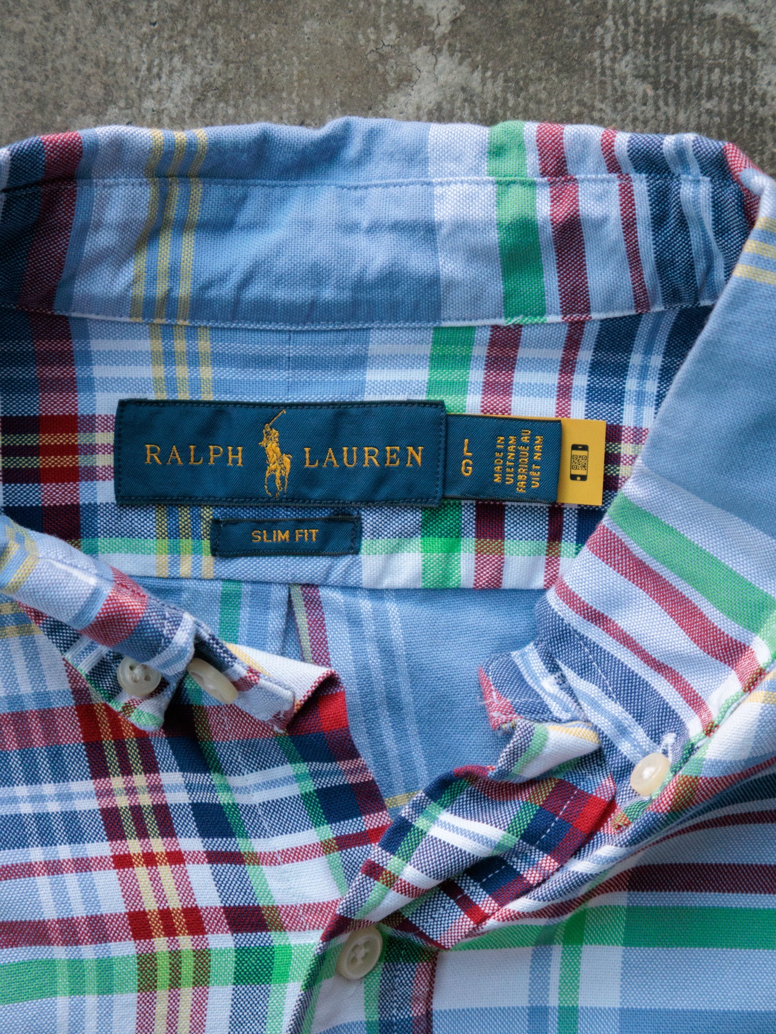 Blue Plaid Ralph Lauren Shirt (L)