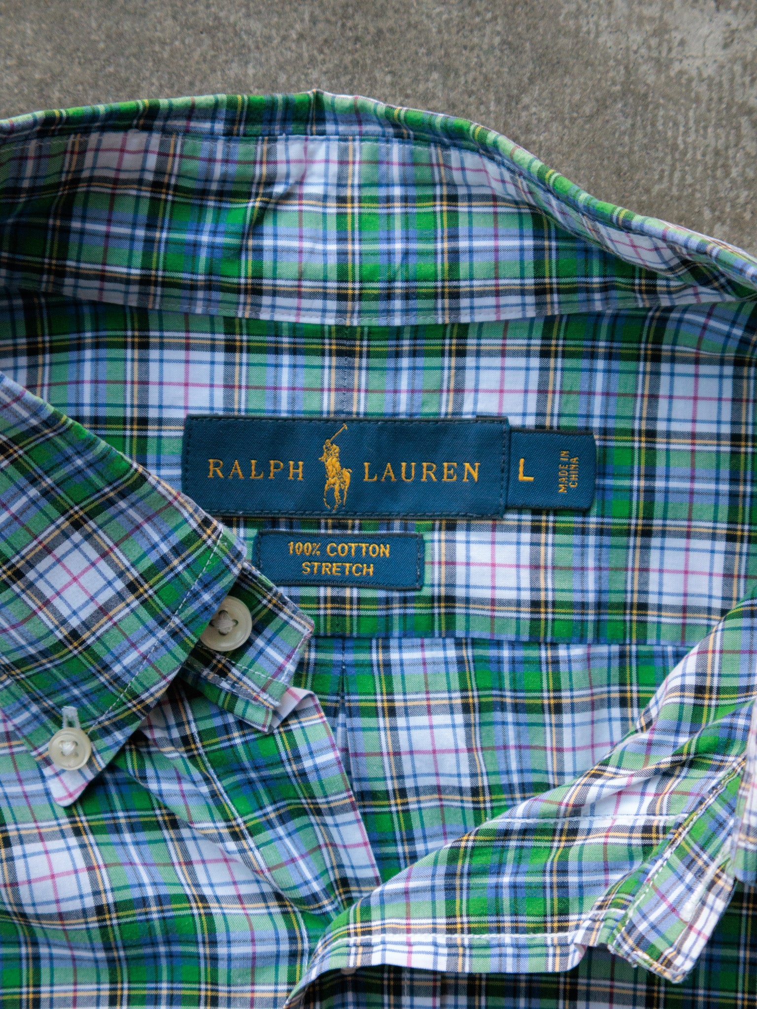 Vintage Green Plaid Ralph Lauren Shirt (L)