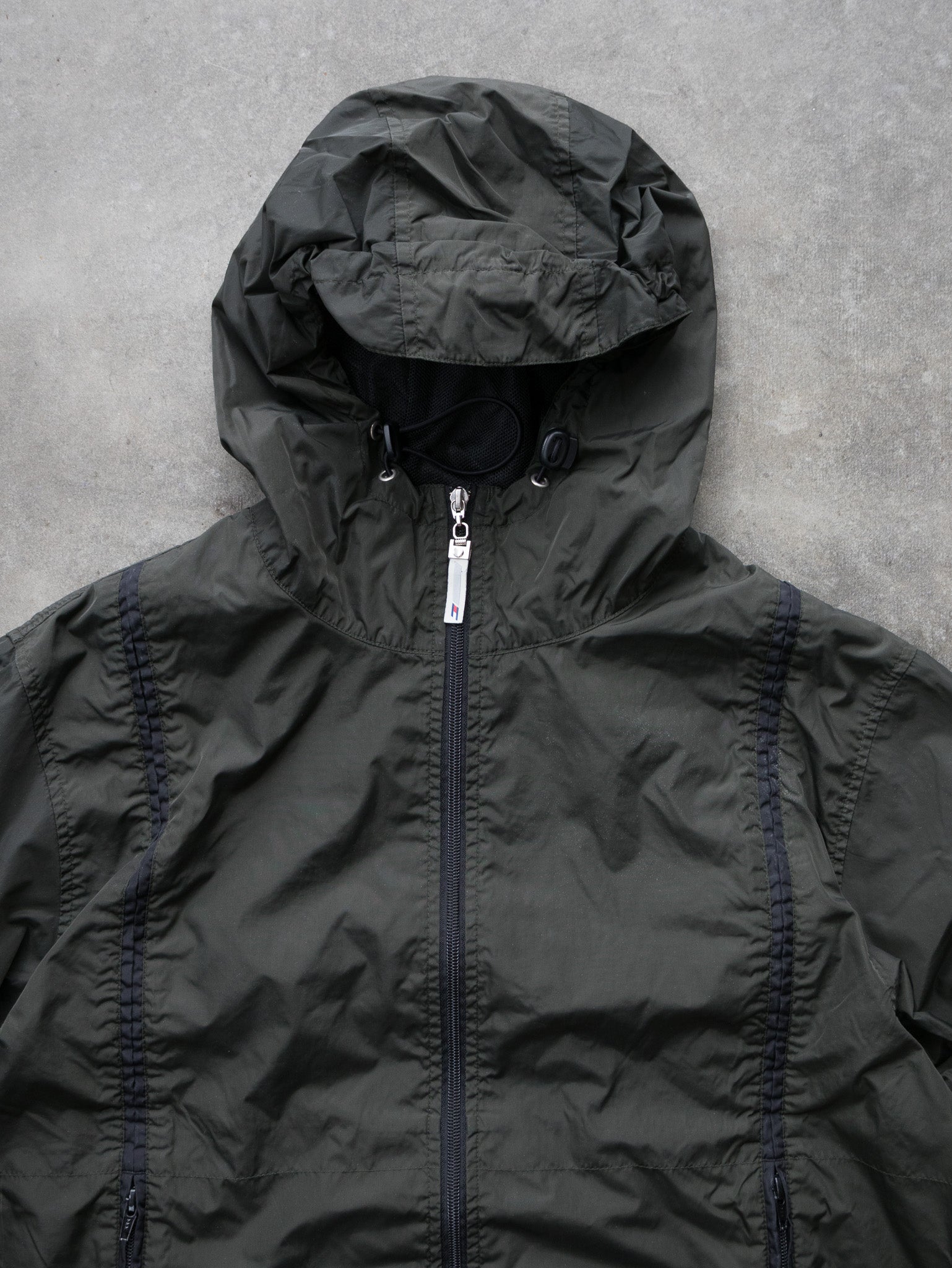 Vintage Military Green Tommy Hilfiger Hooded Jacket (XL)