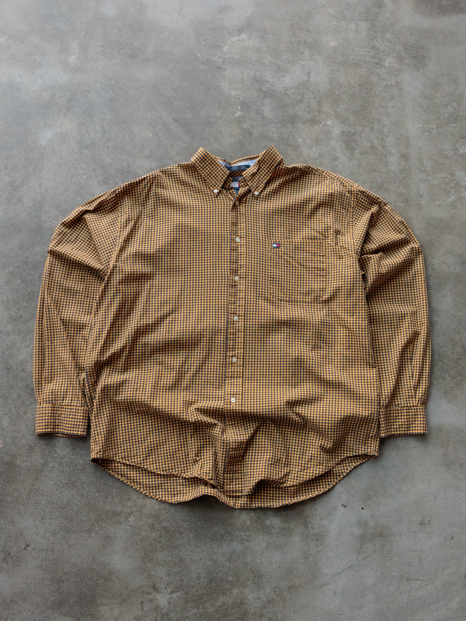 Vintage 00s Yellow Check Tommy Hilfiger Shirt (XL)