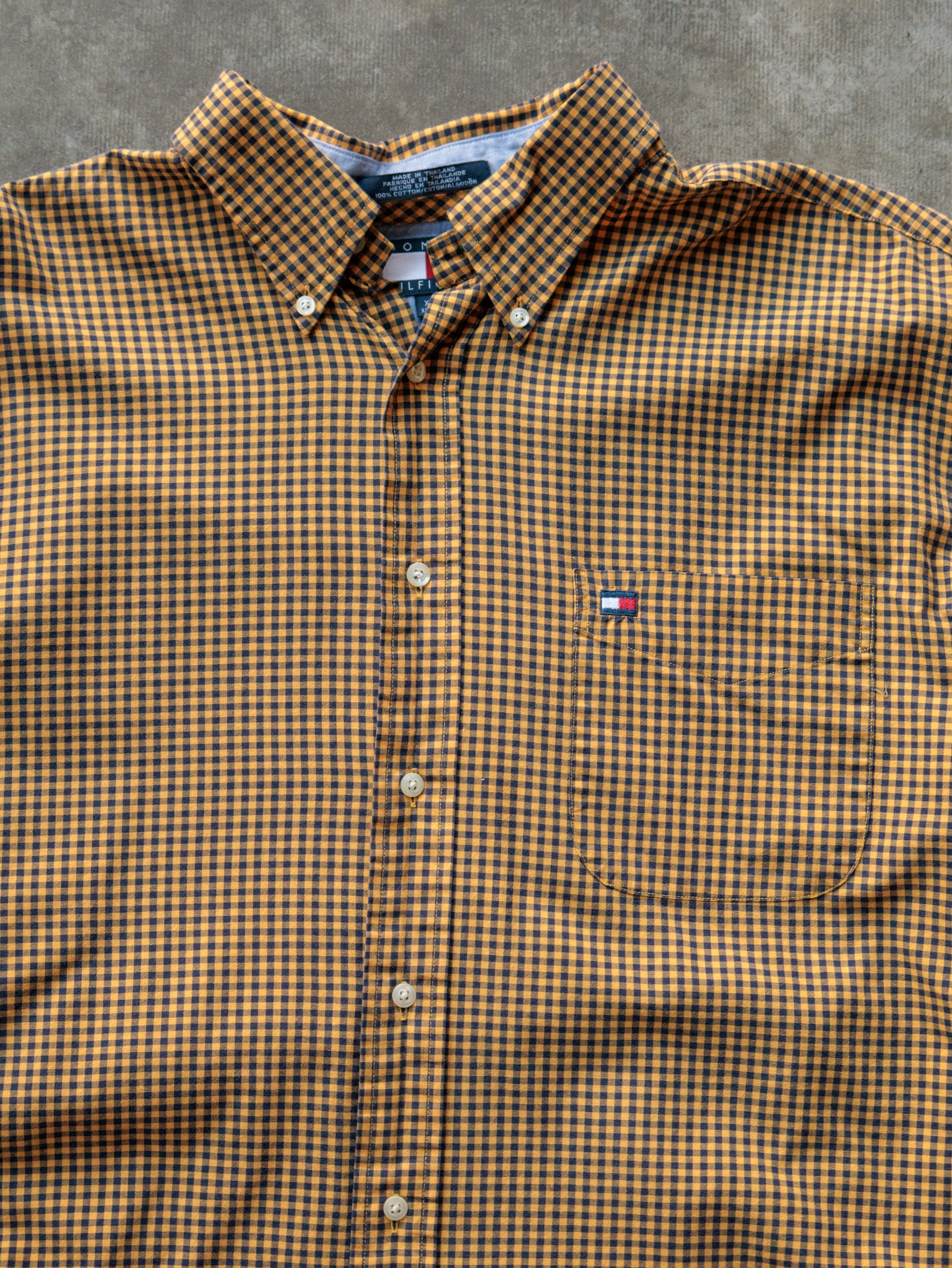 Vintage 00s Yellow Check Tommy Hilfiger Shirt (XL)