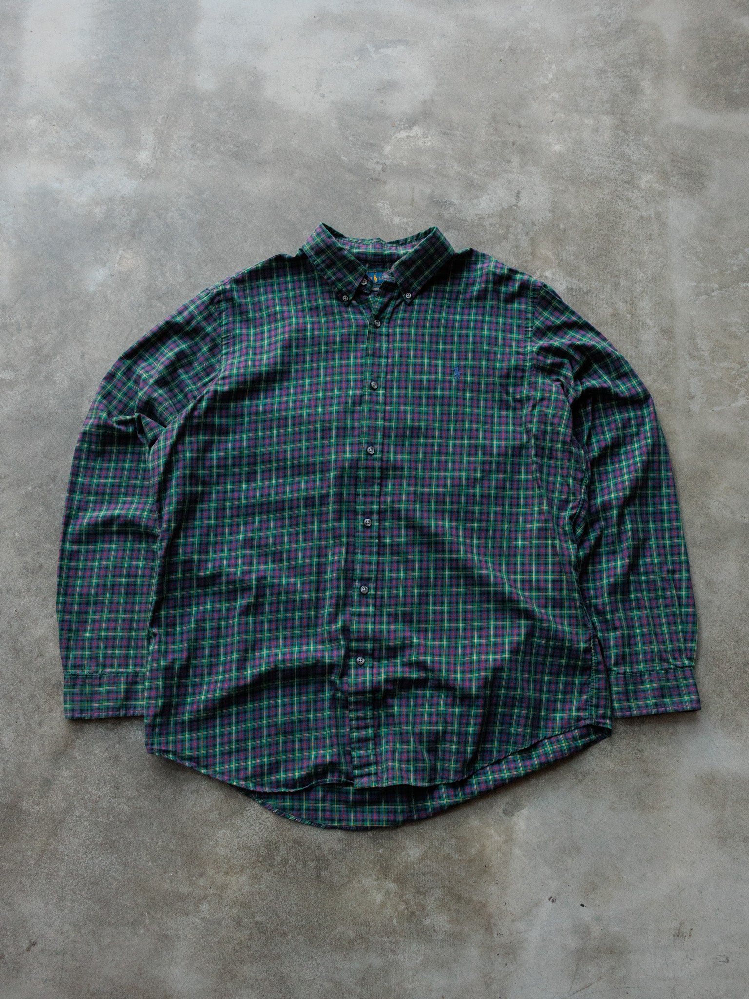 Green Plaid Ralph Lauren Shirt (XL)