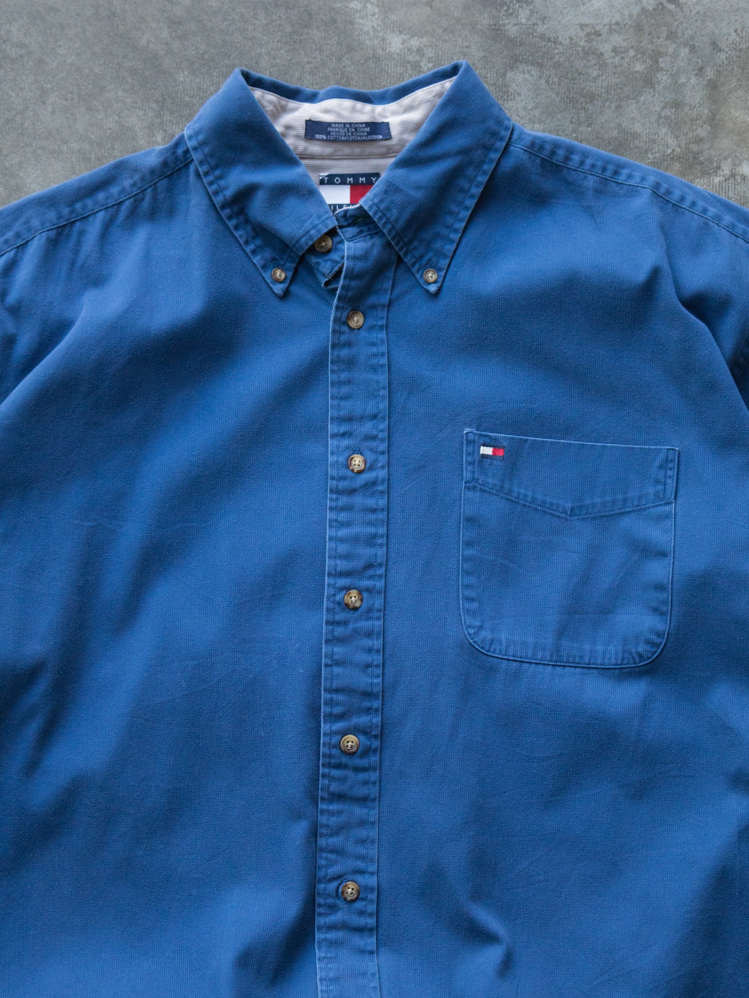 Vintage Blue Tommy Hilfiger Shirt (XL)