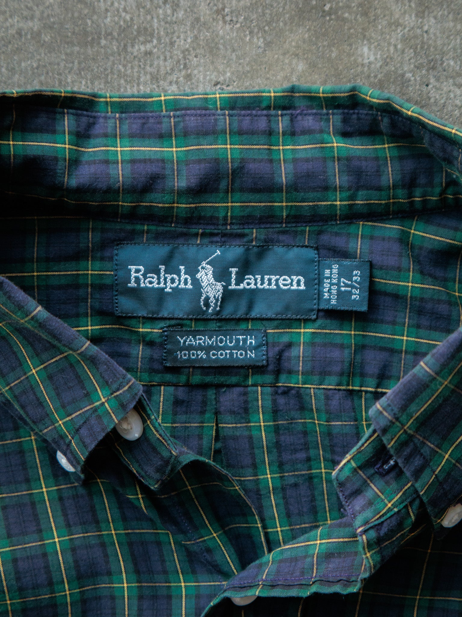 Vintage Navy Plaid Ralph Lauren Shirt (XL)