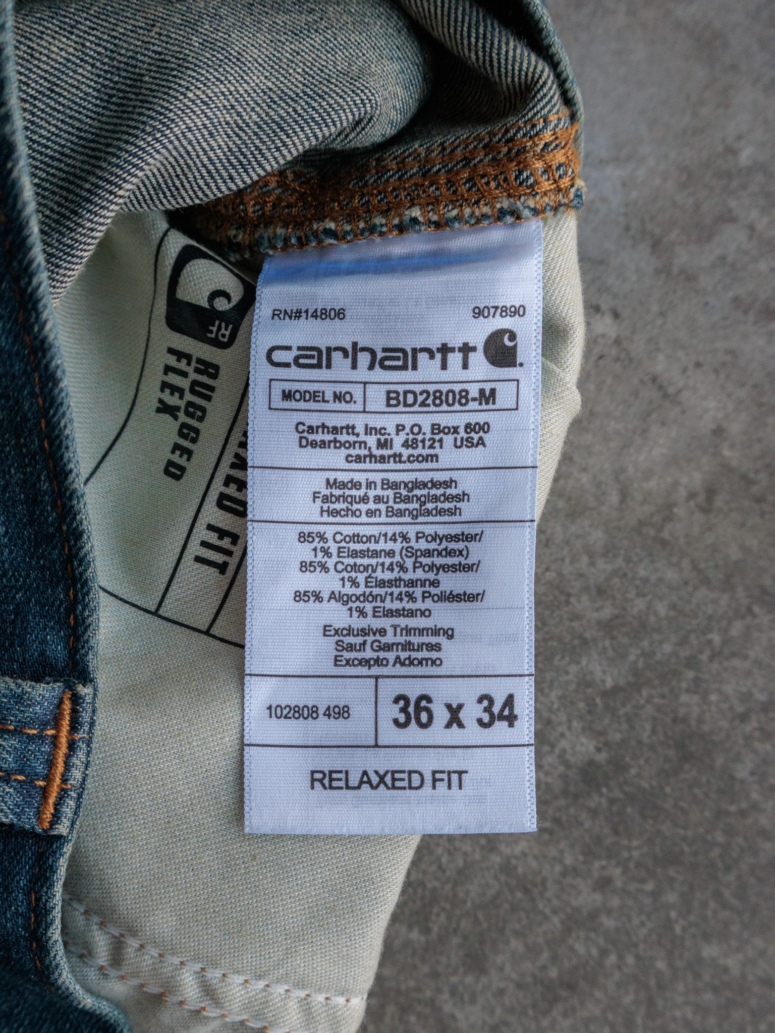 Vintage Blue Carhartt Denim Carpenter Pants (W36)