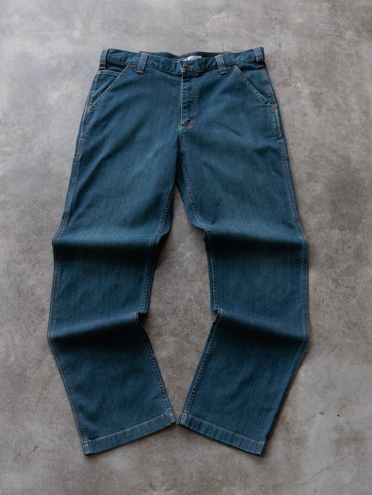 Vintage Blue Carhartt Denim Carpenter Pants (W36)