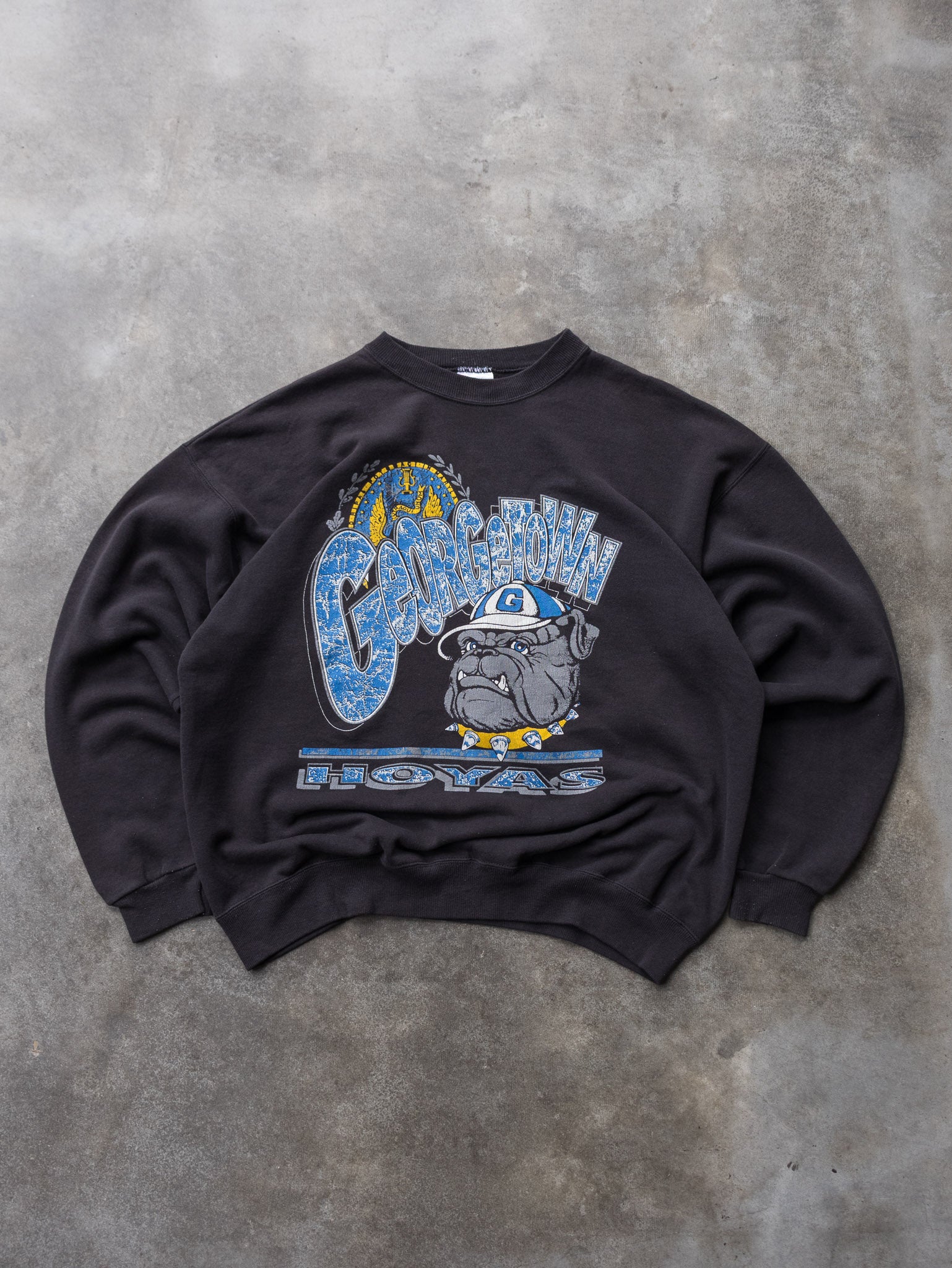 Vintage 90s Black Georgetown Hoyas Sweatshirt (XL)