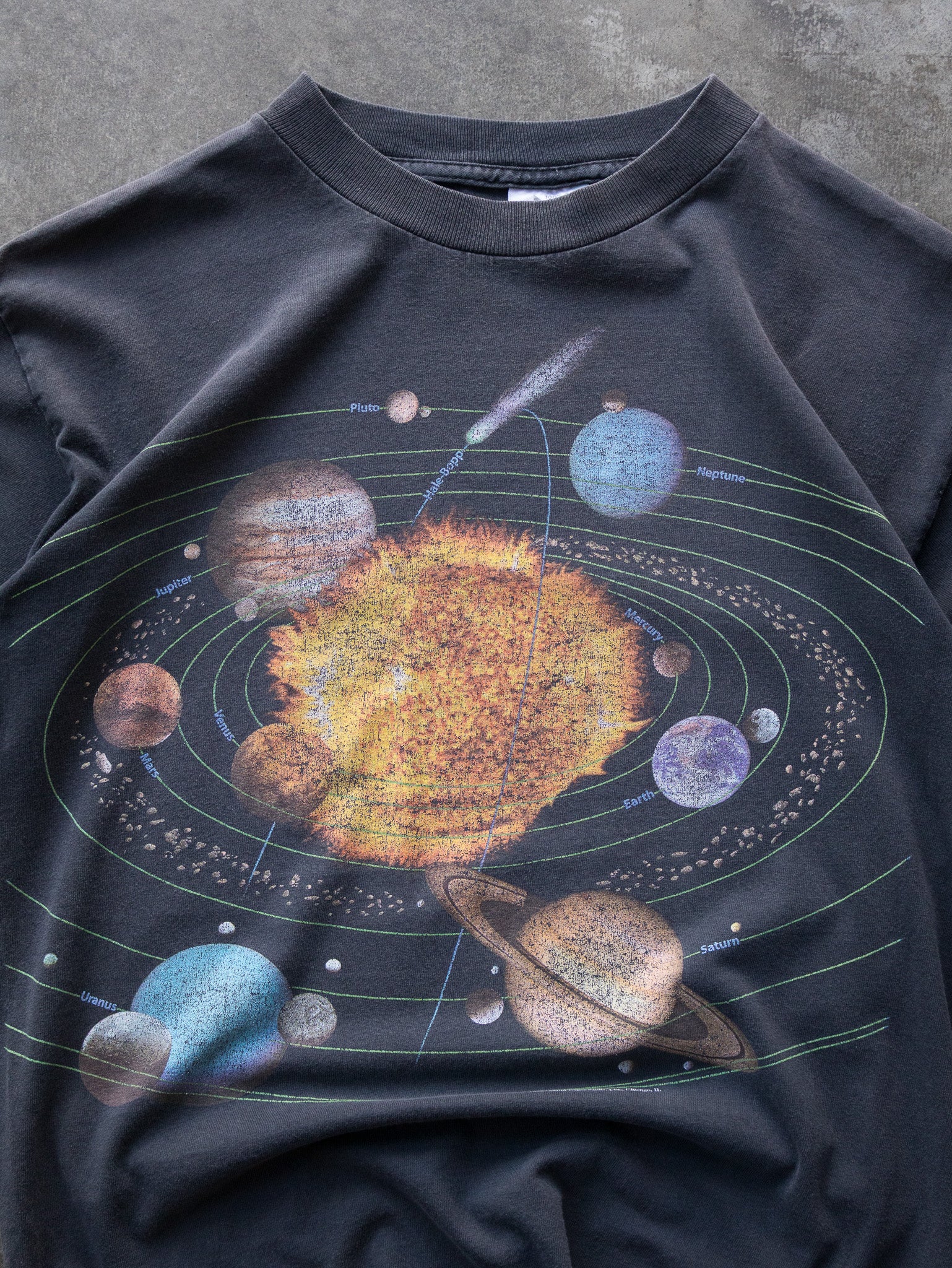 Vintage 1998 Faded Black Solar System Tee (M)