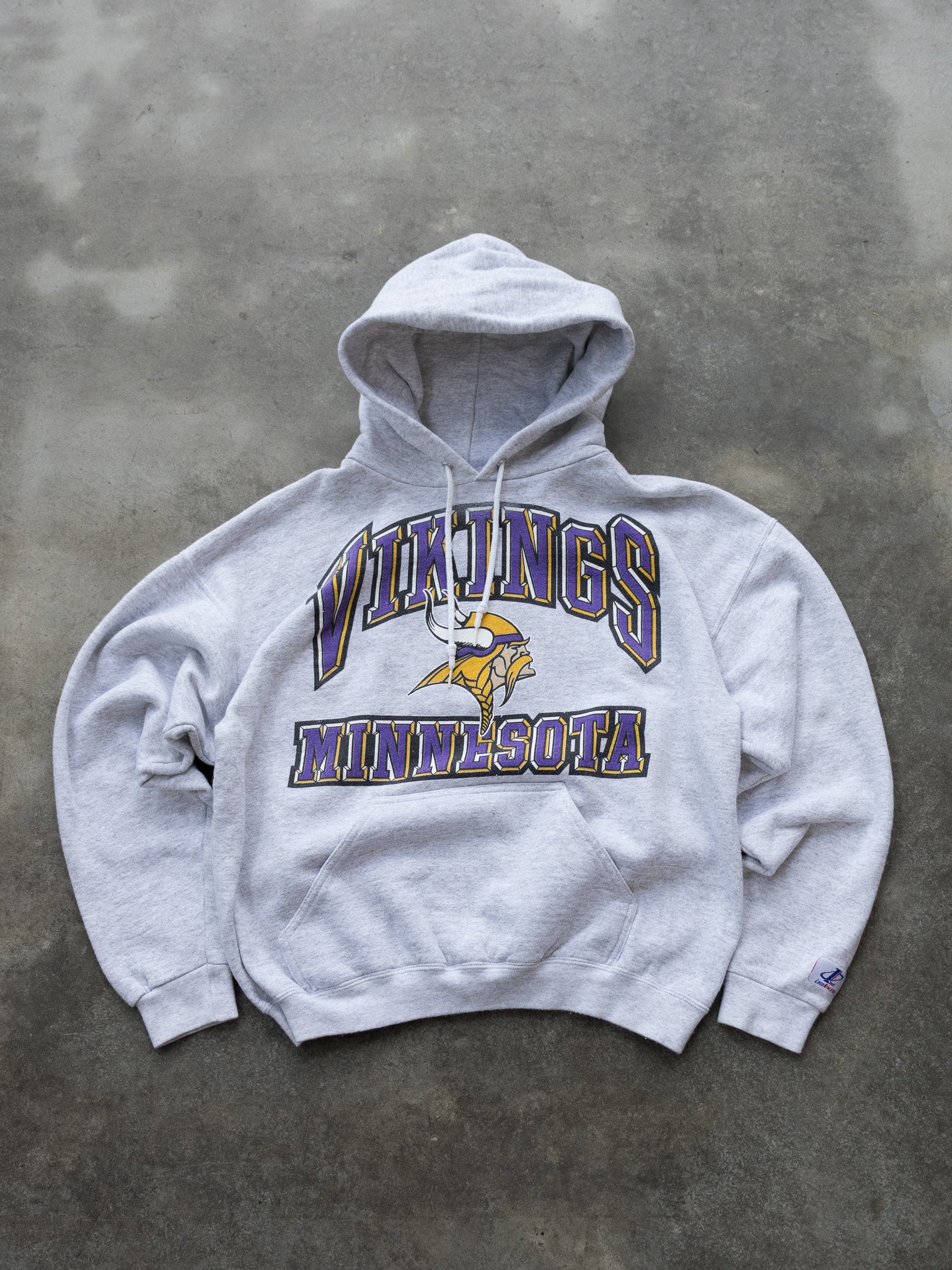 Vintage Grey Minnesota Vikings Hoodie (M)