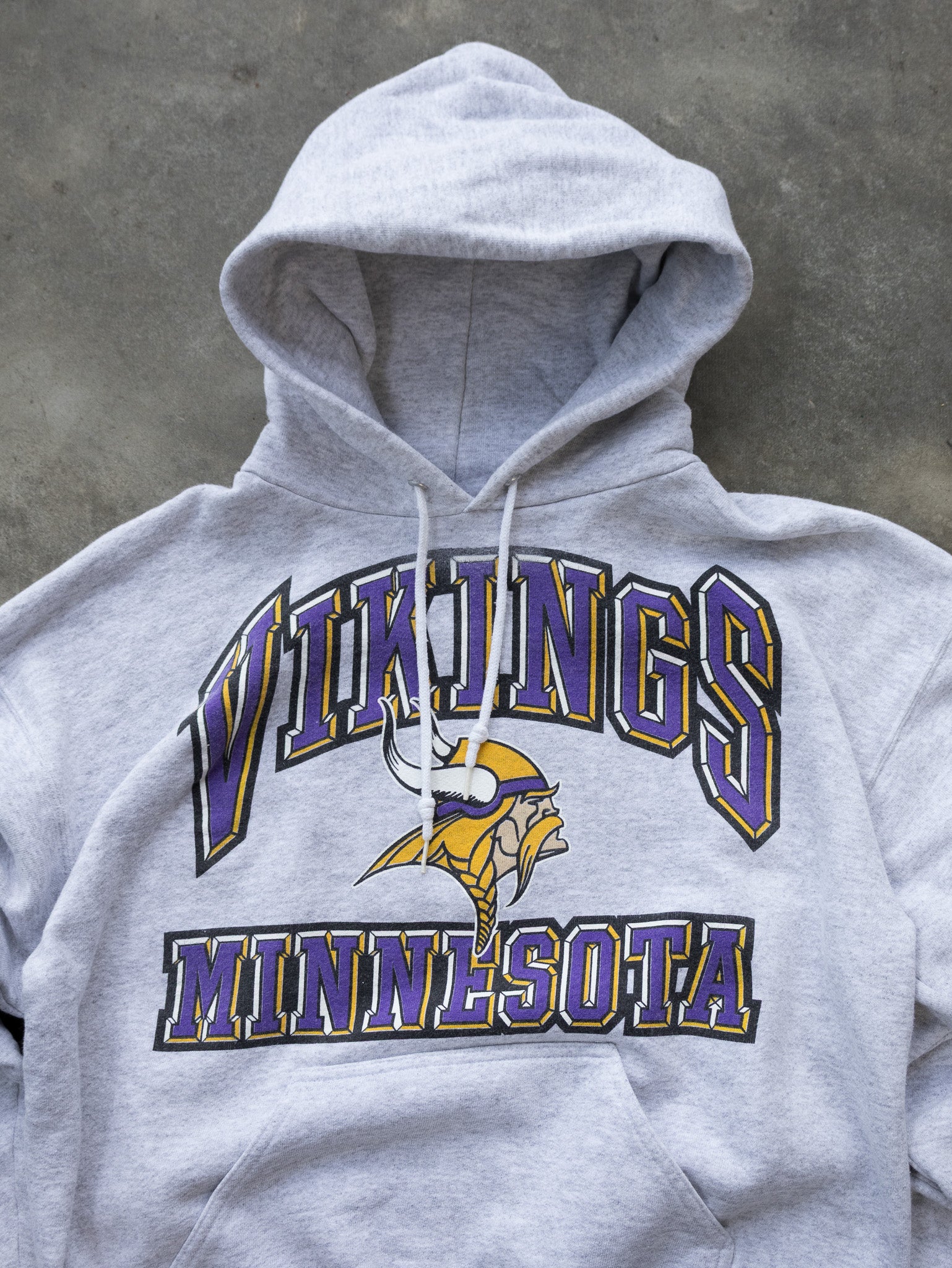 Vintage Grey Minnesota Vikings Hoodie (M)