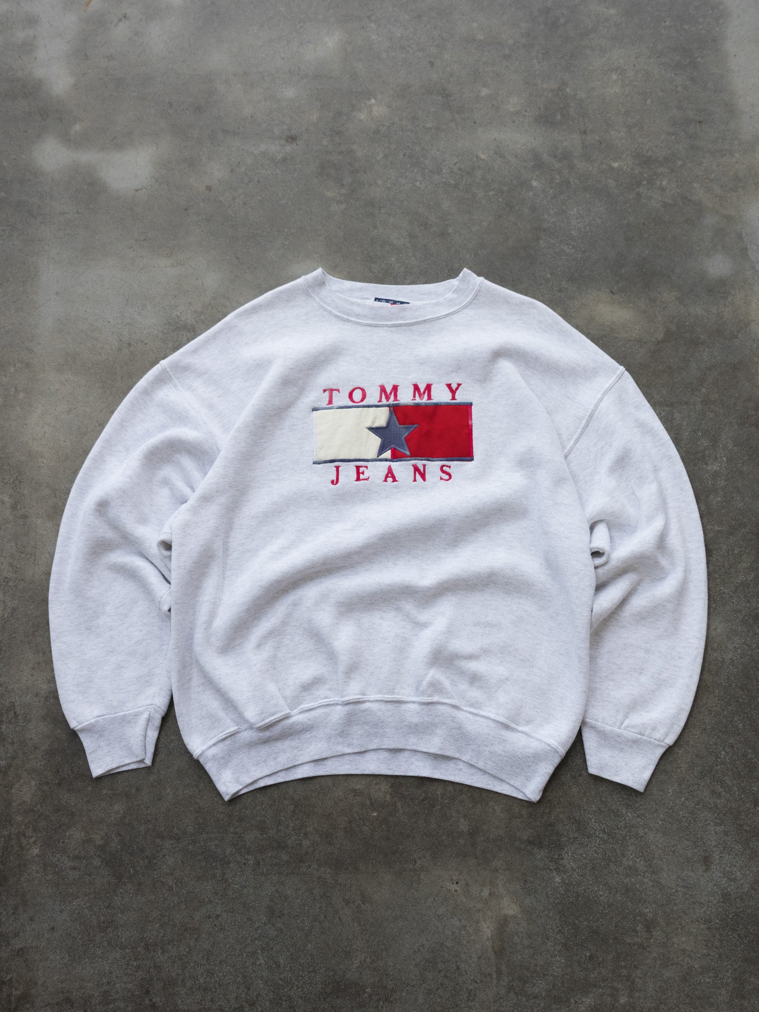 Vintage Grey Tommy Jeans Sweatshirt (XL)