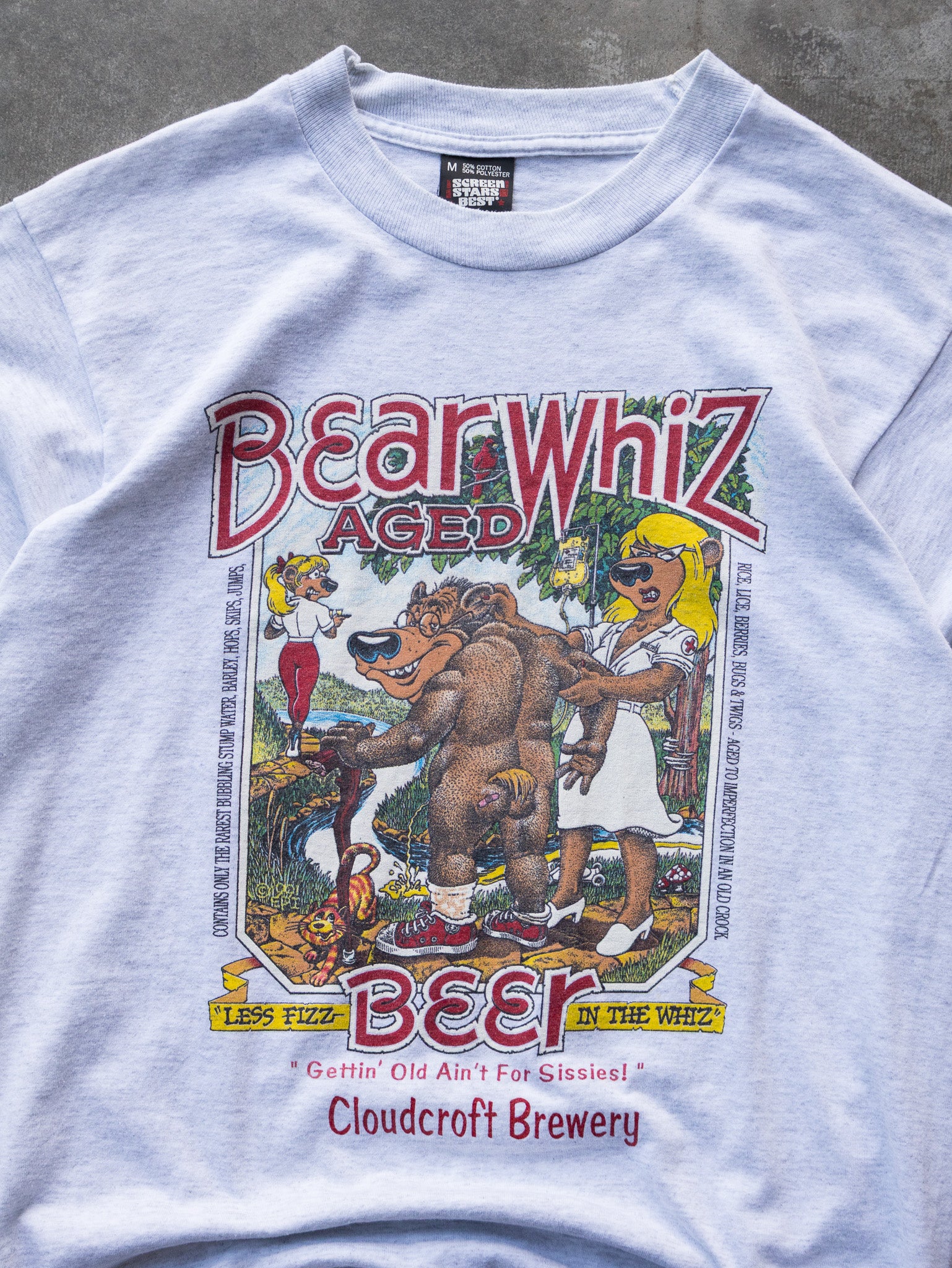 Vintage 90s Bear Whiz Cloudcroft Brewery Tee (M)
