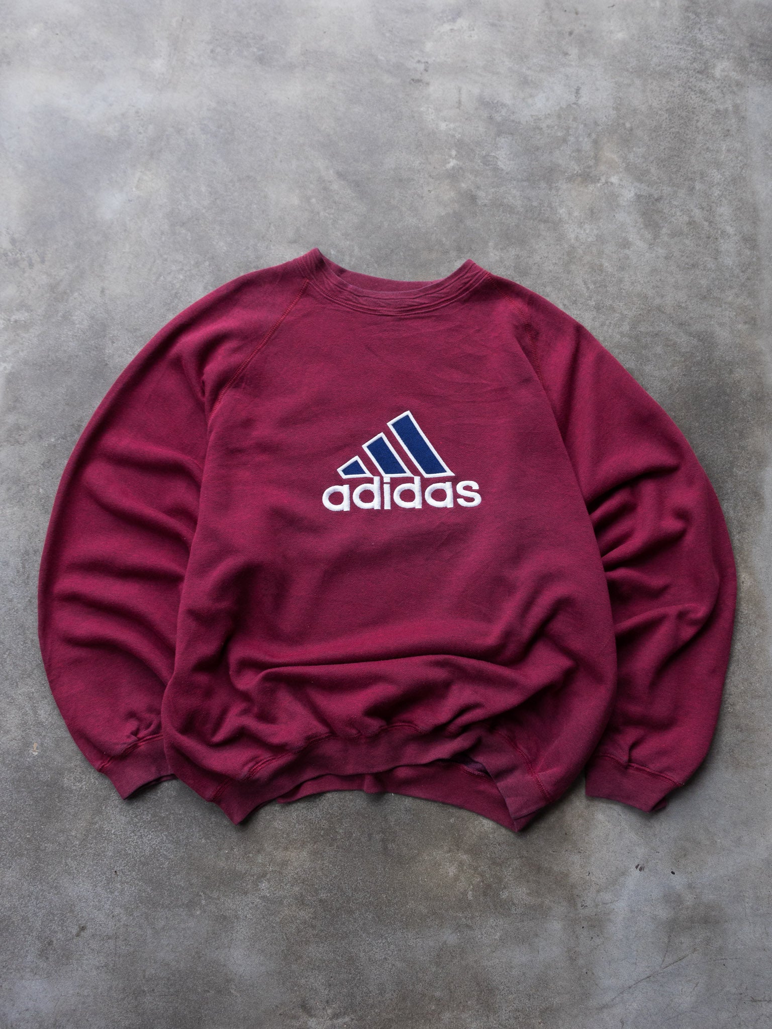 Vintage 90s Maroon Adidas Sweatshirt (XL)