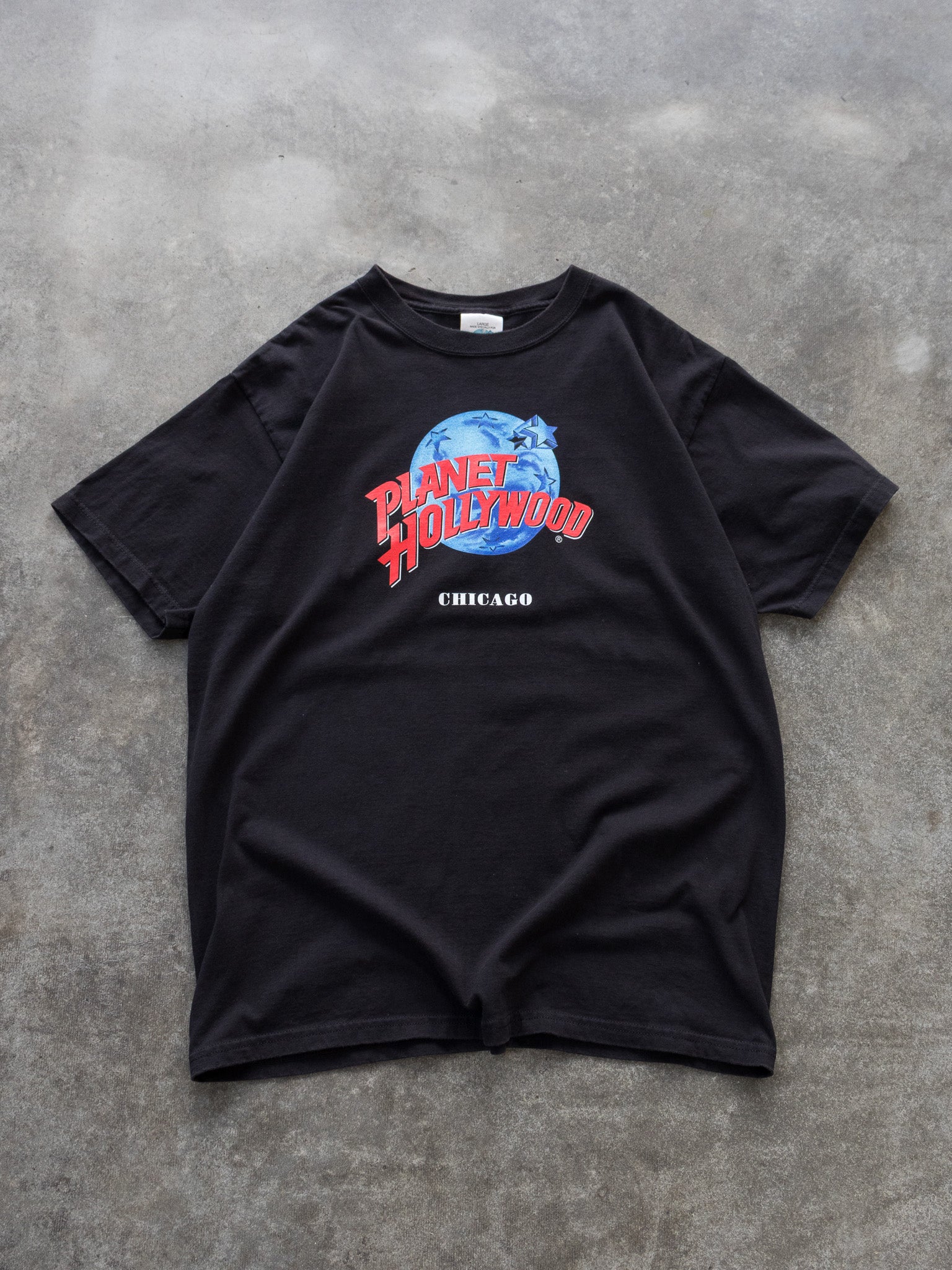 Vintage 1991 Black Planet Hollywood Chicago Tee (L)
