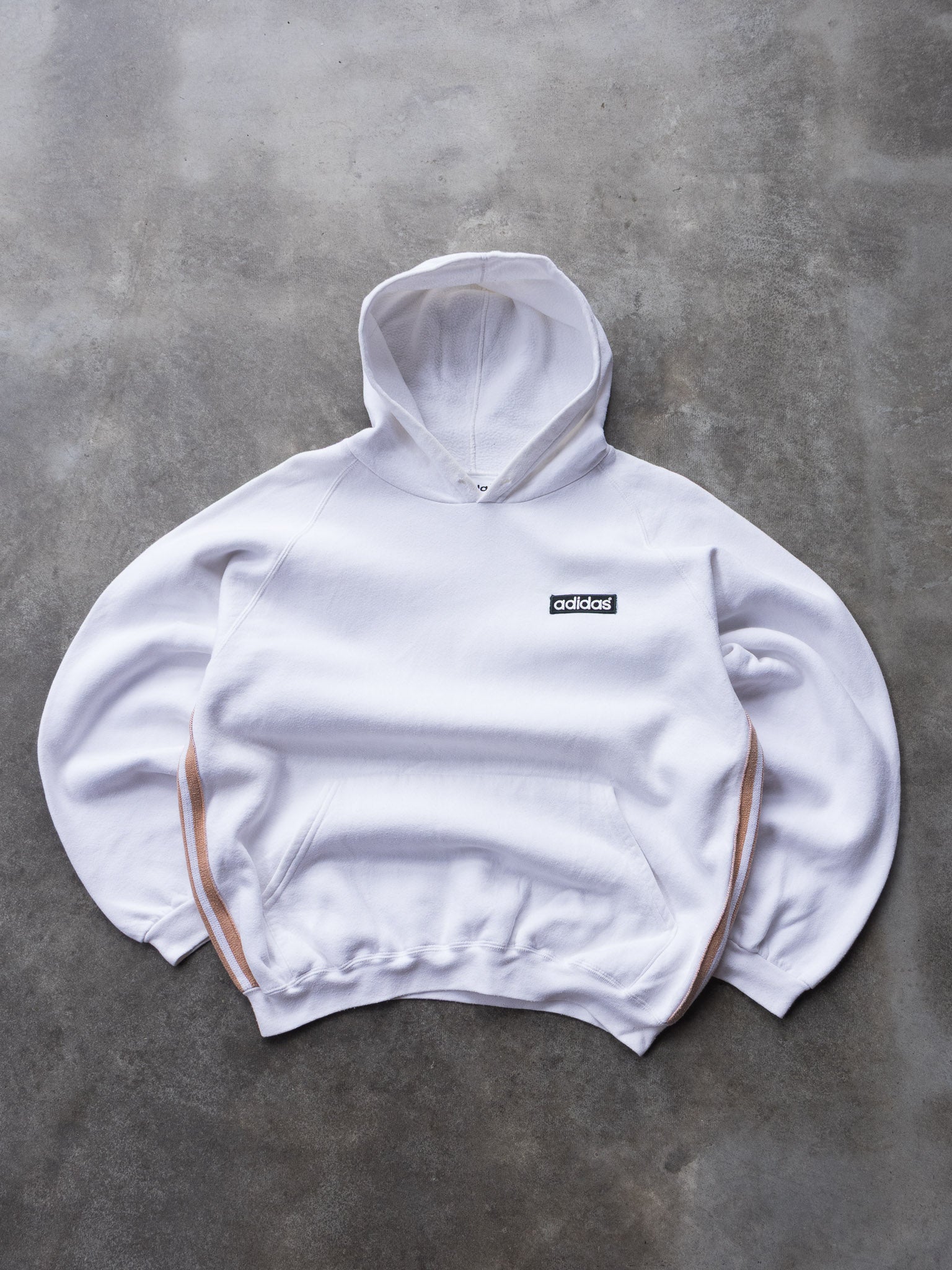 Vintage 90s White Adidas Hoodie (M)