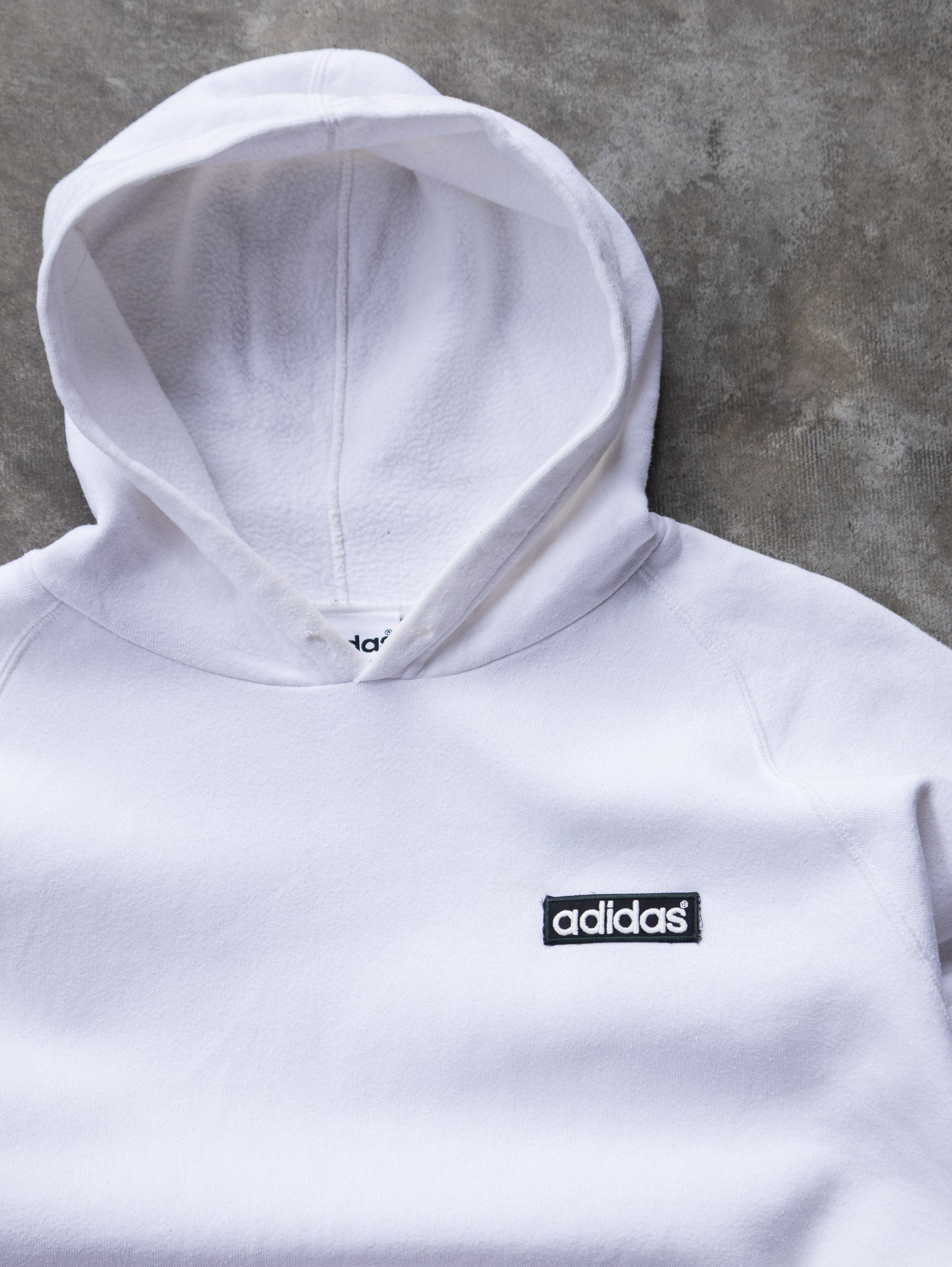 Vintage 90s White Adidas Hoodie (M)