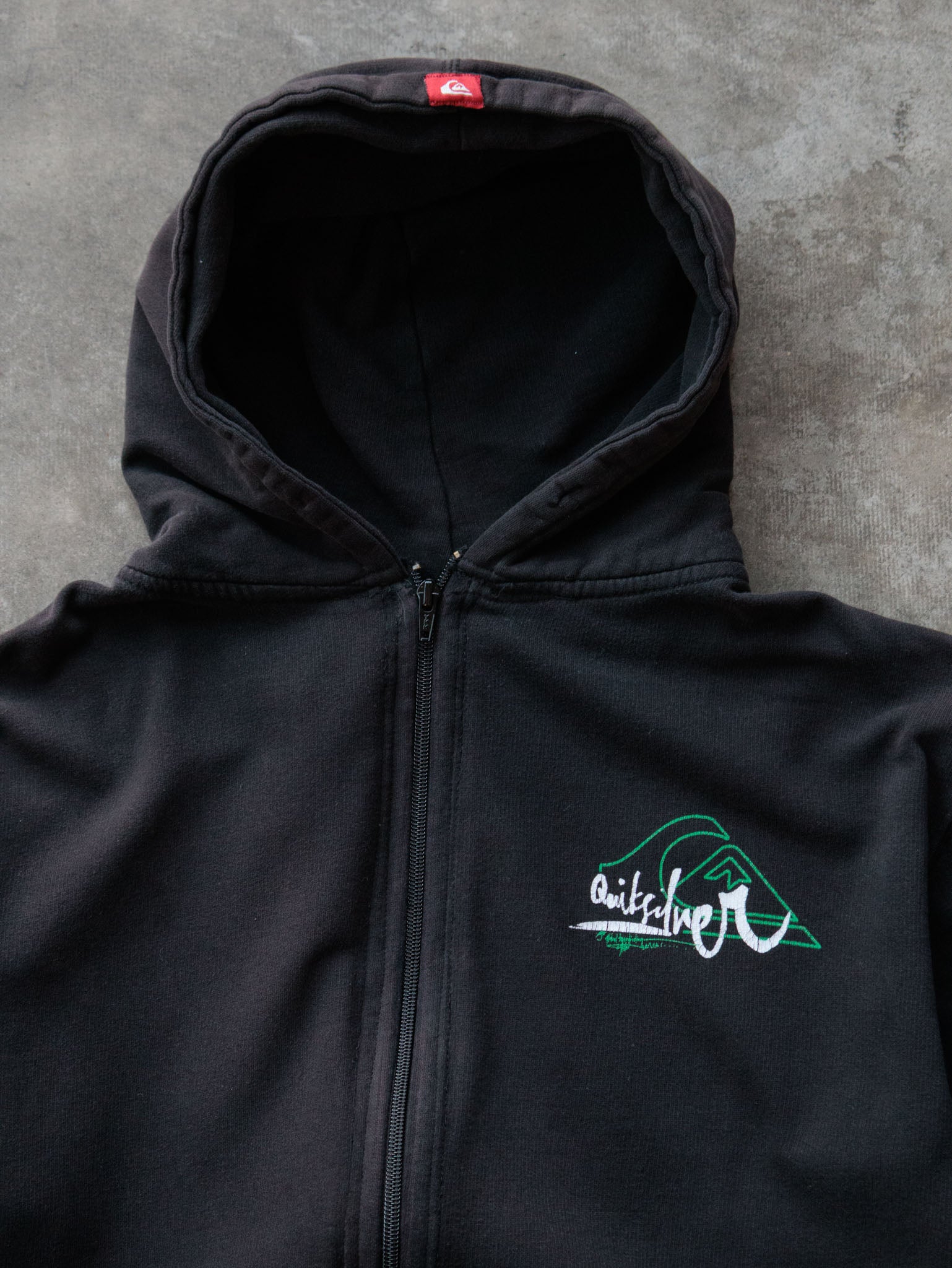 Vintage 00s Black Quiksilver Full Zip Hoodie (L)