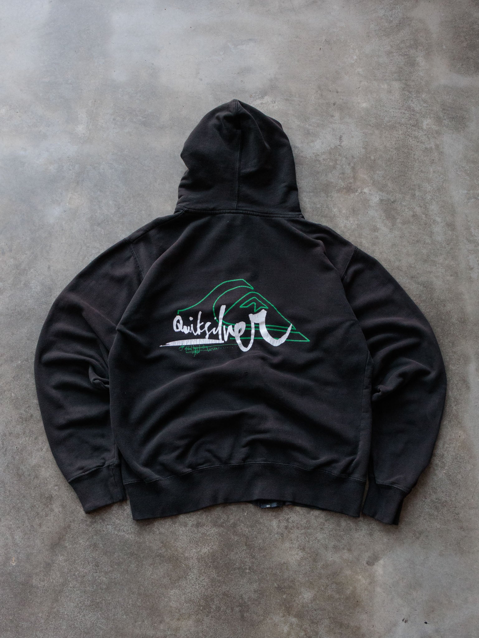 Vintage 00s Black Quiksilver Full Zip Hoodie (L)