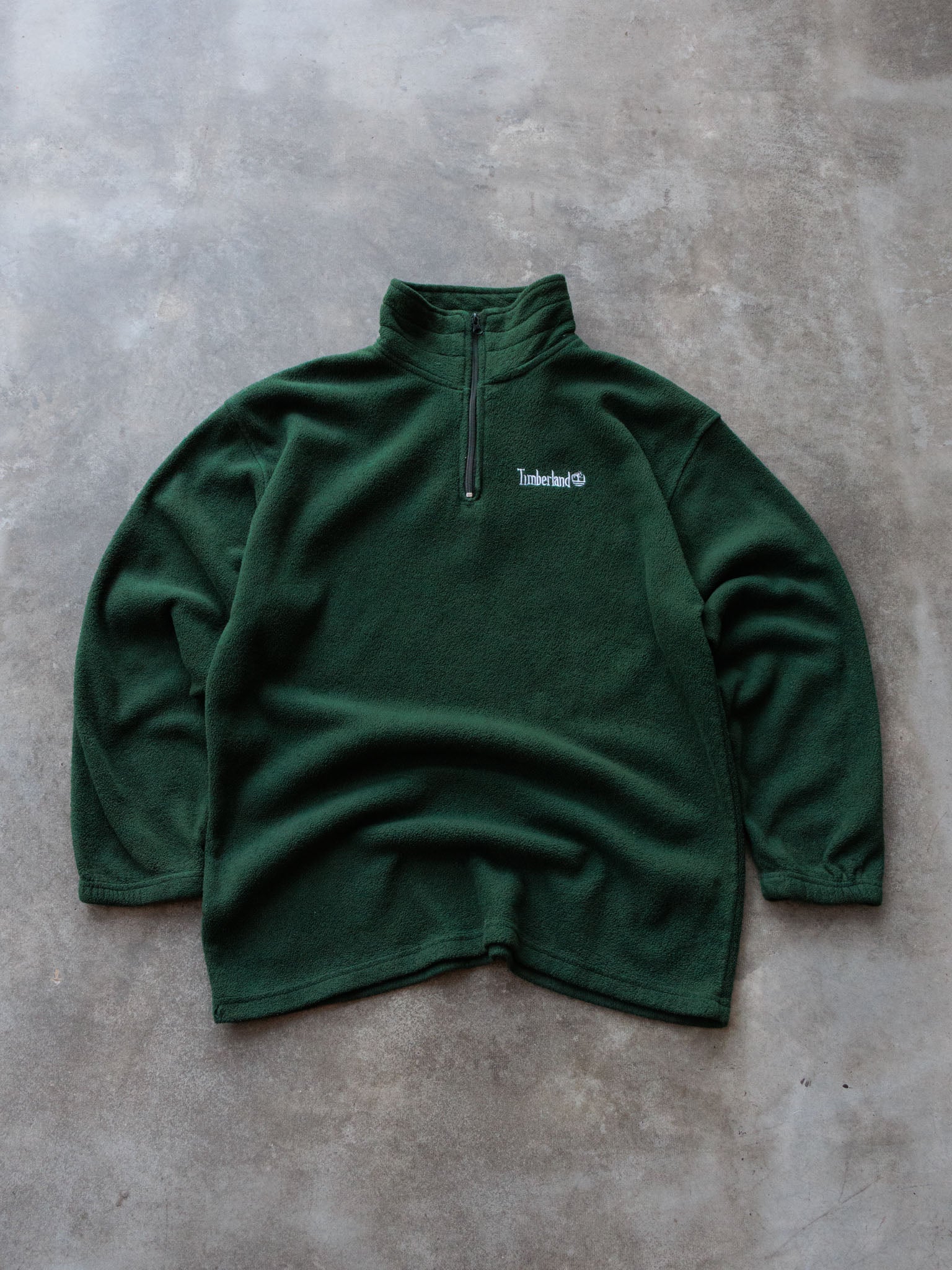 Vintage Green Timberland Weathergear Fleece Quarter Zip (XL)