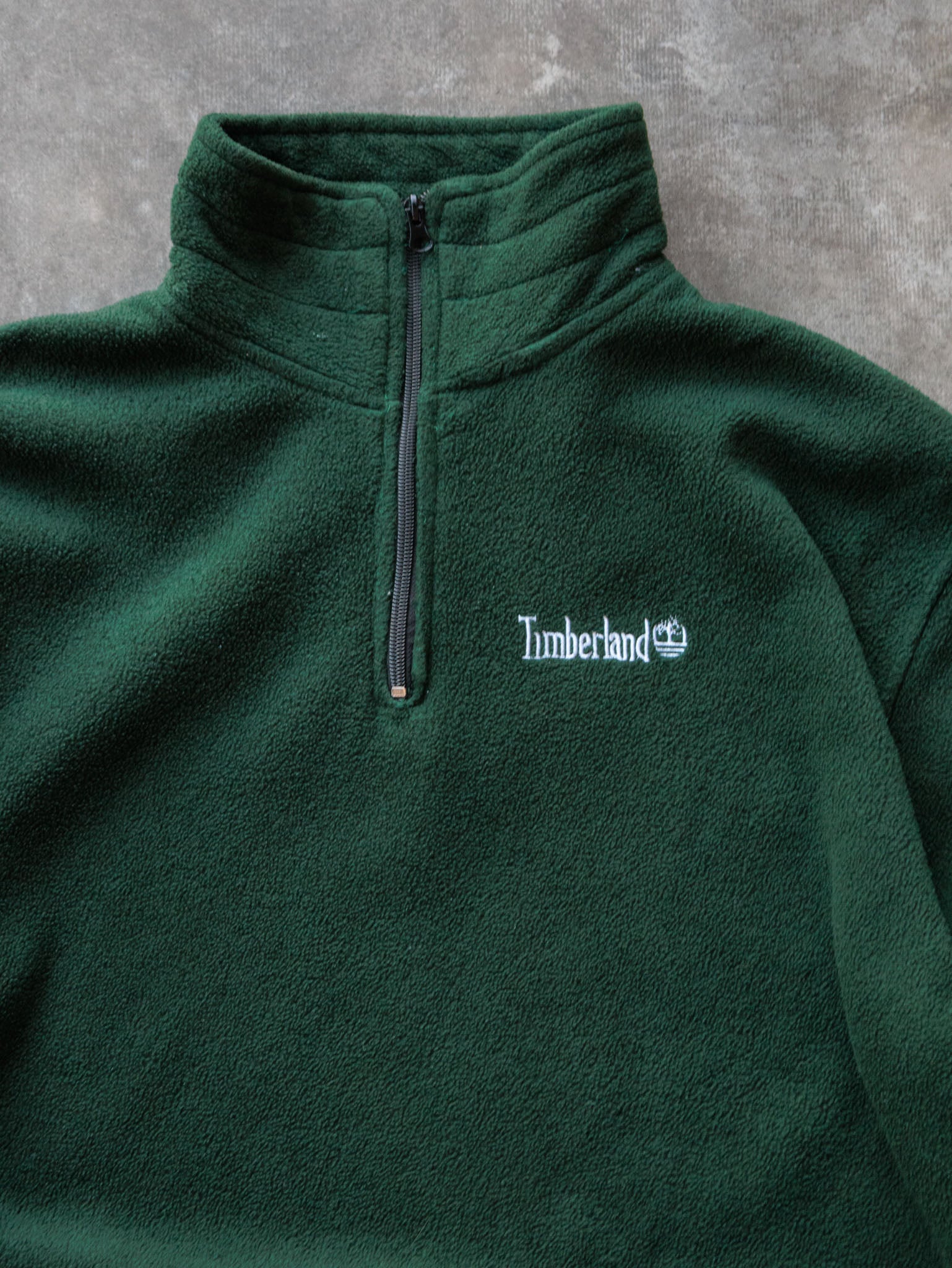 Vintage Green Timberland Weathergear Fleece Quarter Zip (XL)